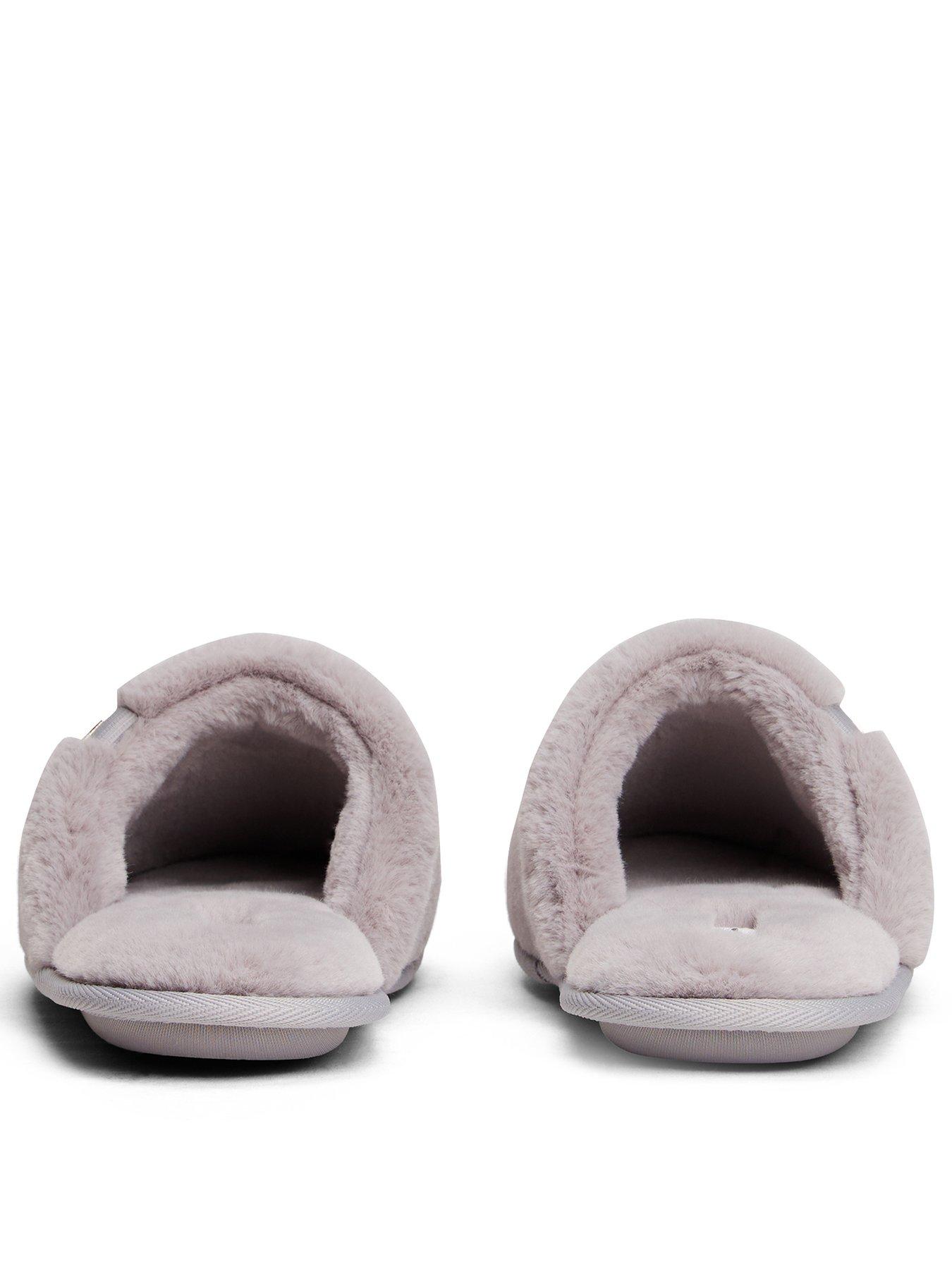  image of tommy-hilfiger-faux-fur-slippers-purple