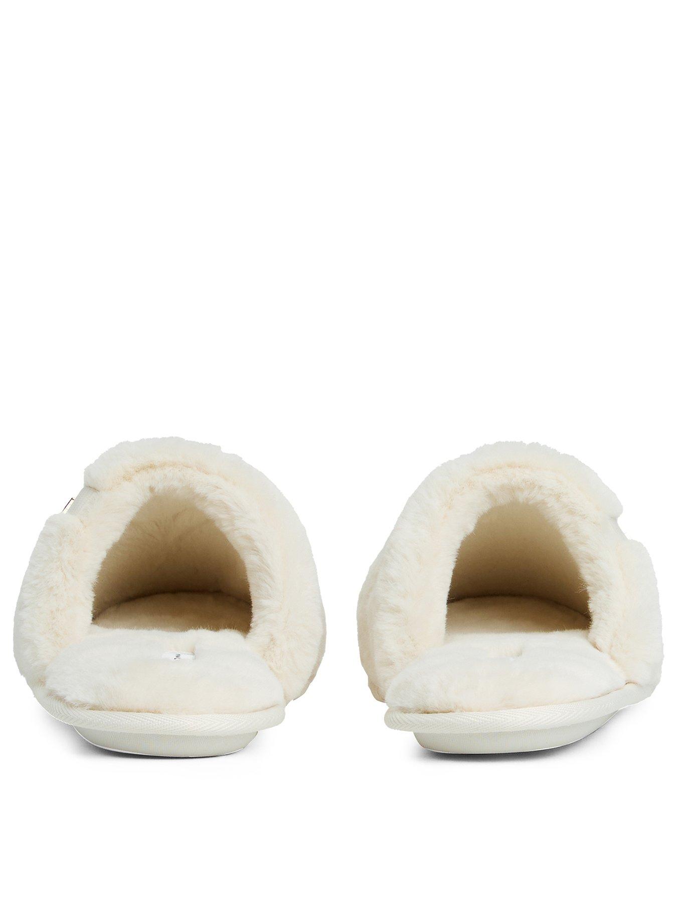  image of tommy-hilfiger-faux-fur-slippers-white