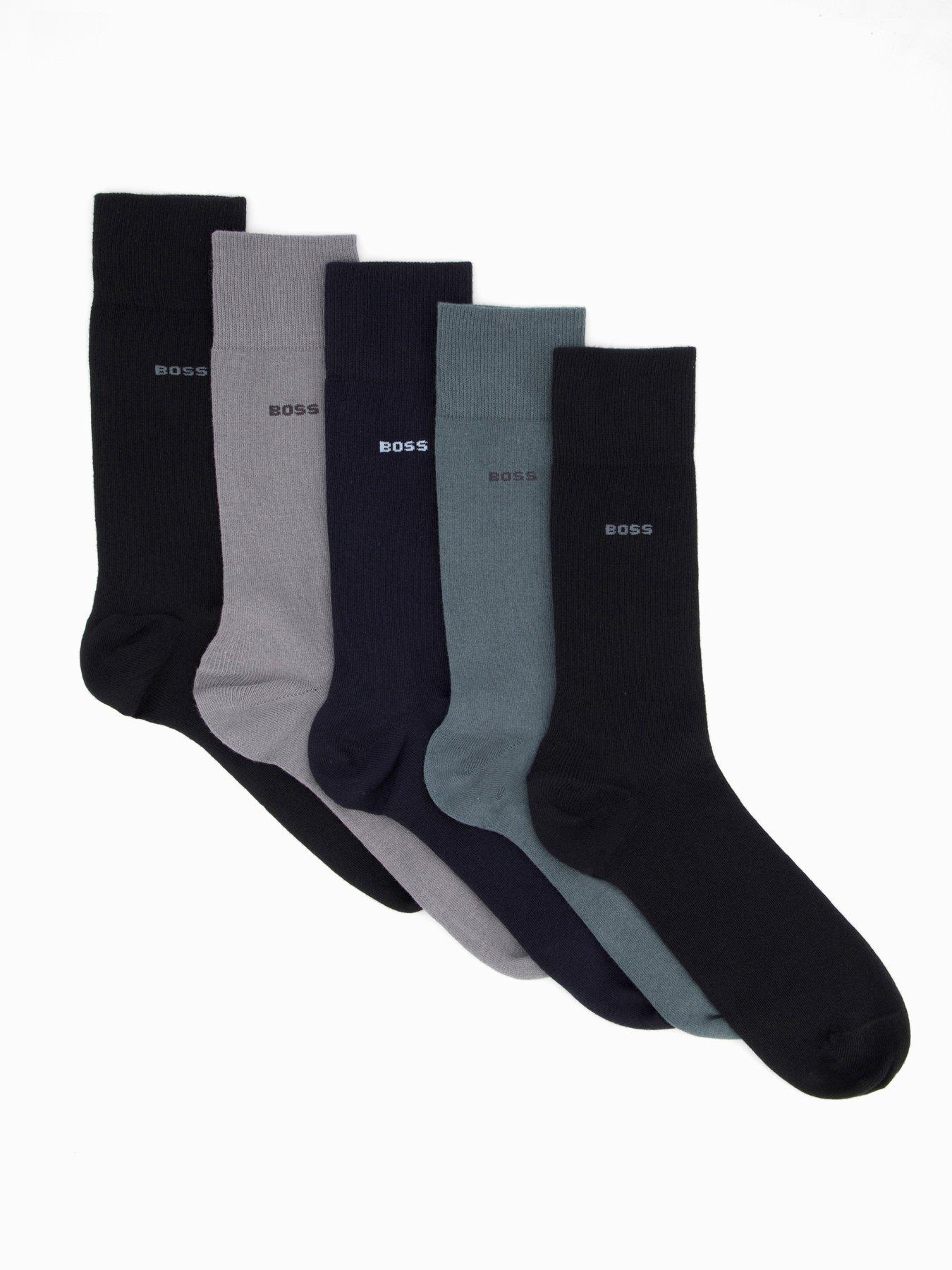 Image 1 of 3 of BOSS Bodywear 5 Pack Logo Crew Socks - Multi