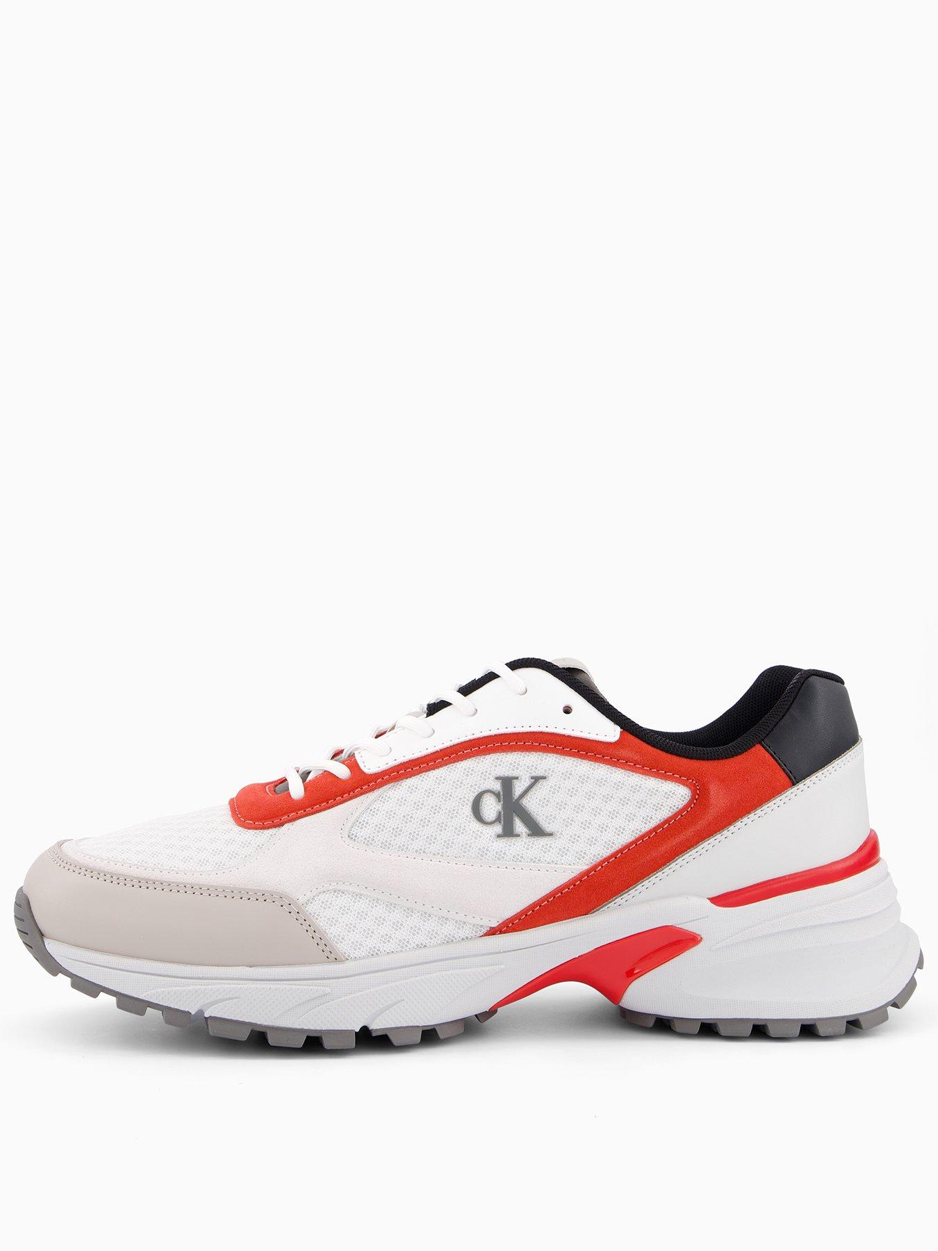 Image 1 of 7 of Calvin Klein Hike Runner Mesh Mix Trainers - White