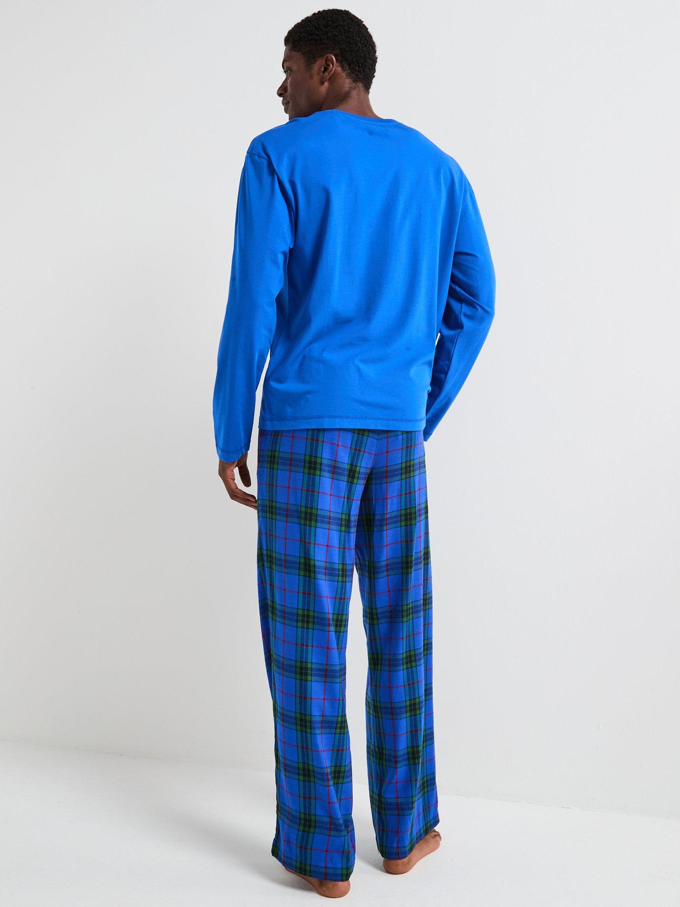 Image 2 of 4 of Tommy Hilfiger Loungewear Flannel Slipper &amp; Pyjama Set - Blue