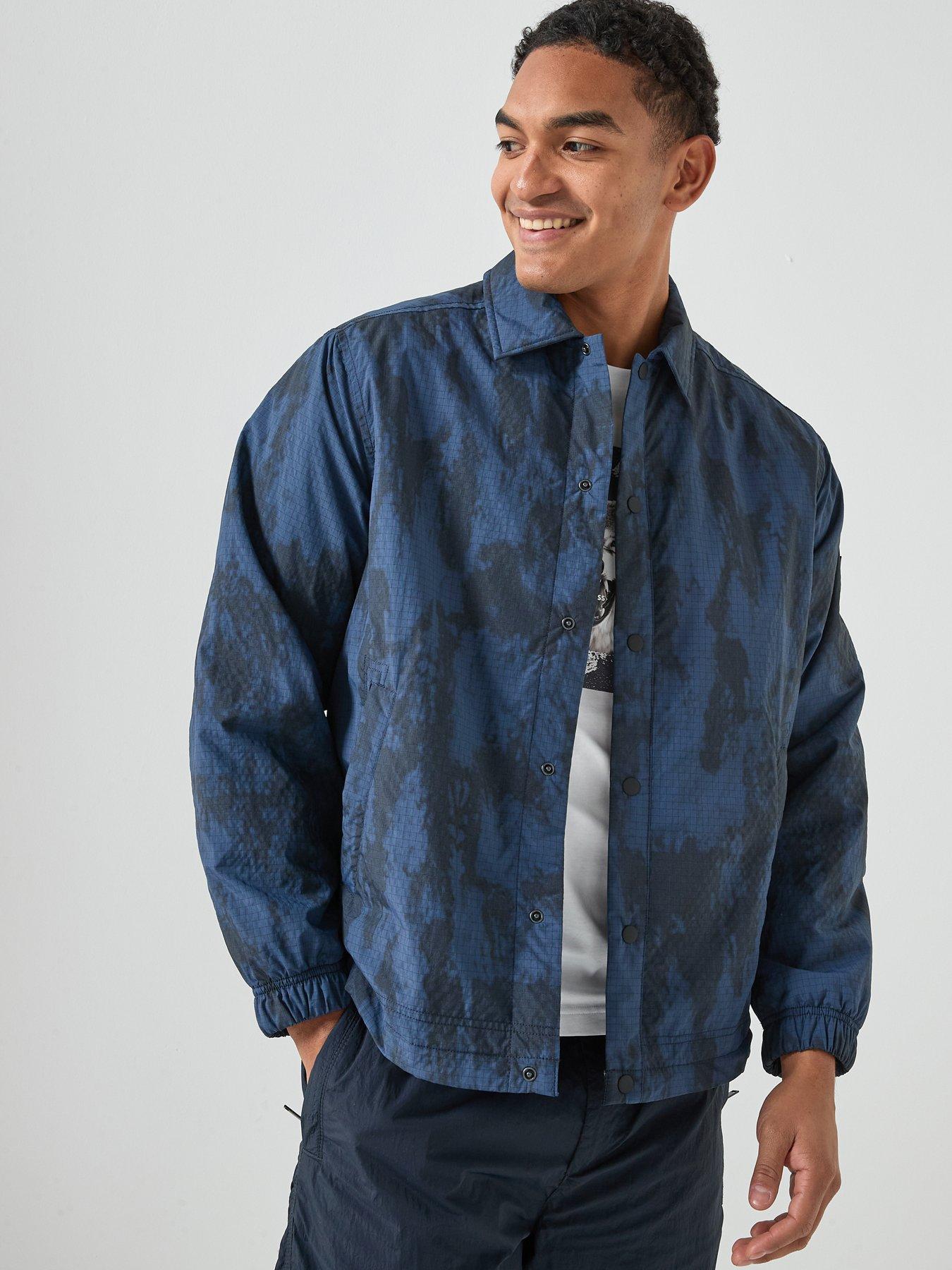 BOSS Oversize Fit Camo Overshirt - Navy