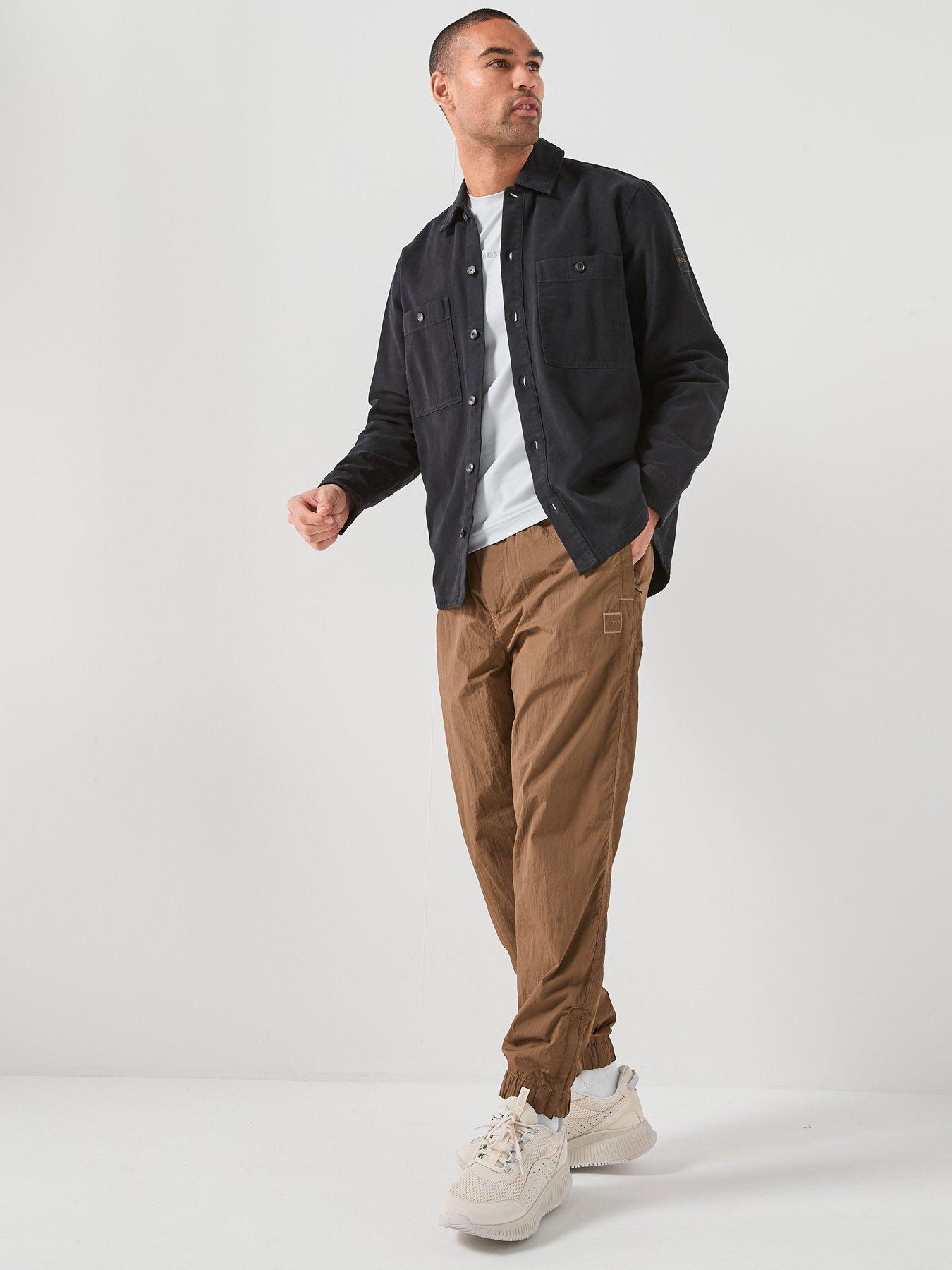 Image 3 of 6 of BOSS Oversize Fit Garment Dye Overshirt - Black