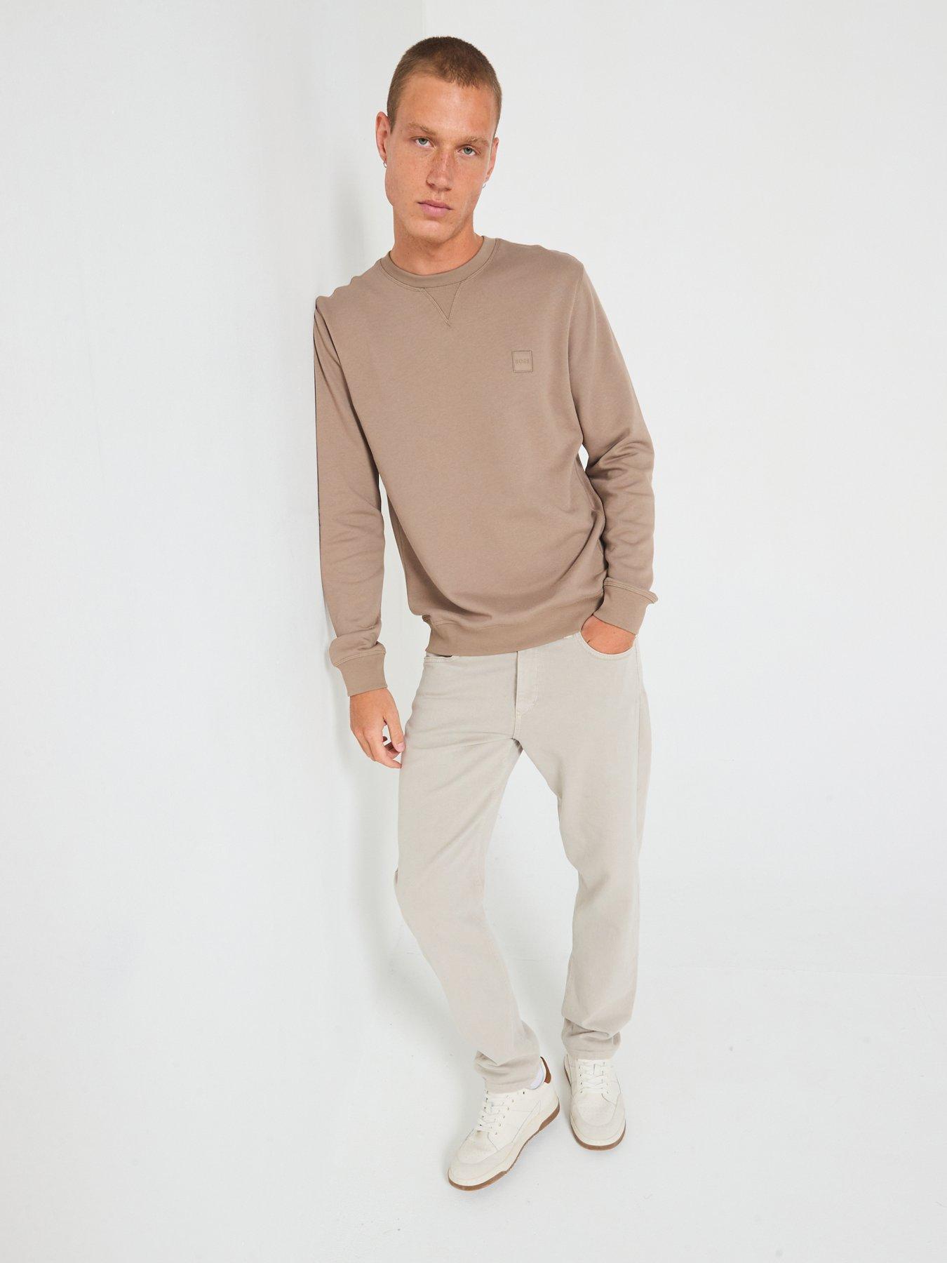 Image 6 of 6 of BOSS Westart Regular Fit Crew Sweat - Dark Beige