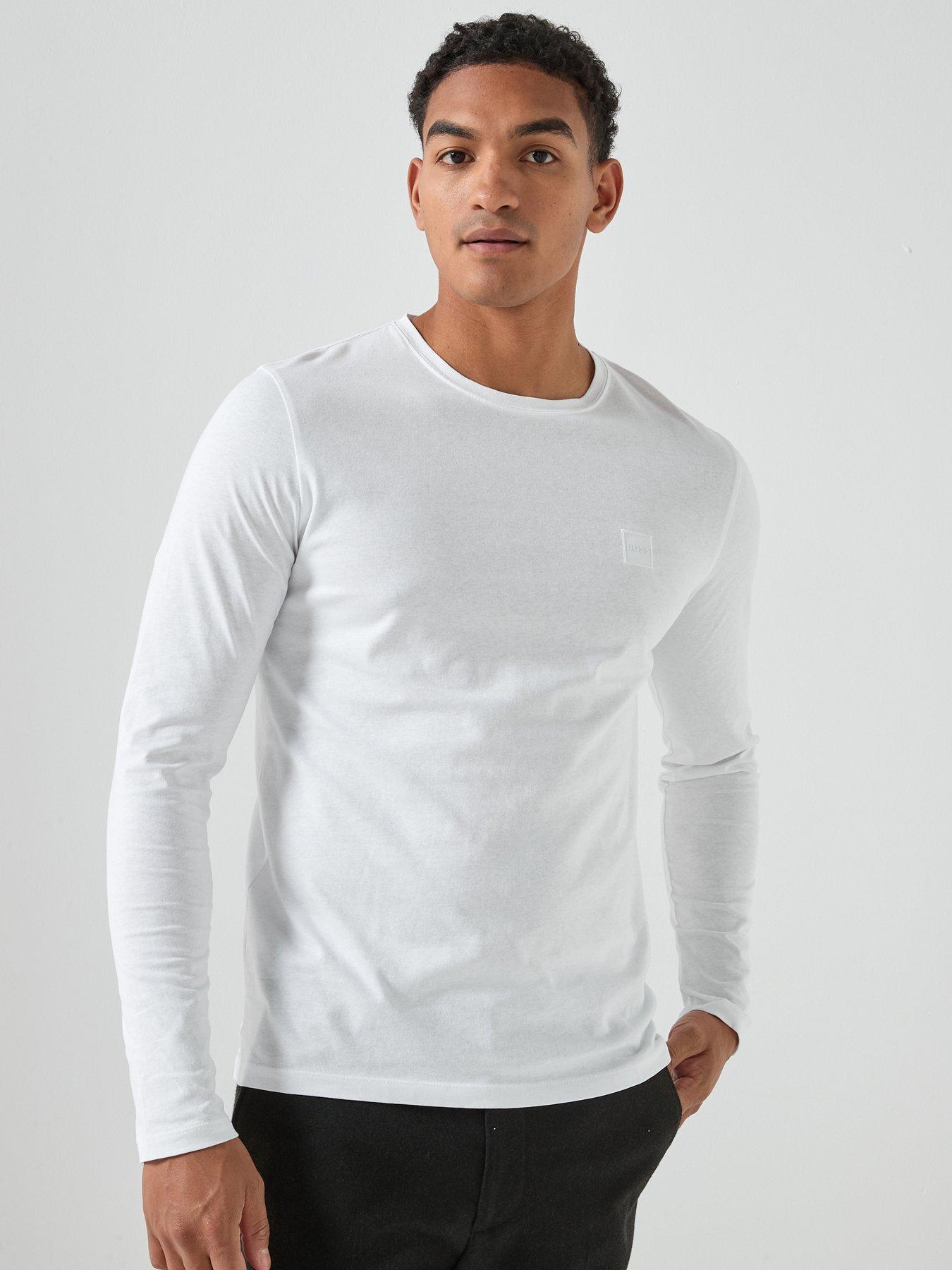 BOSS Tacks Regular Fit Long Sleeve T-Shirt - White