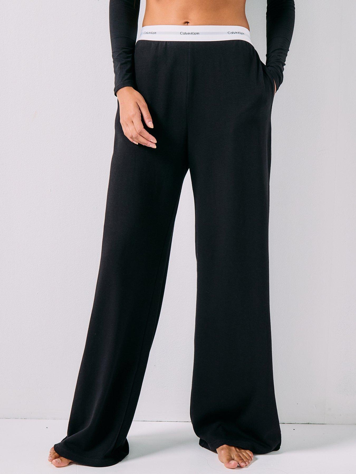 Image 1 of 5 of Calvin Klein Logo Jersey Pant - Black