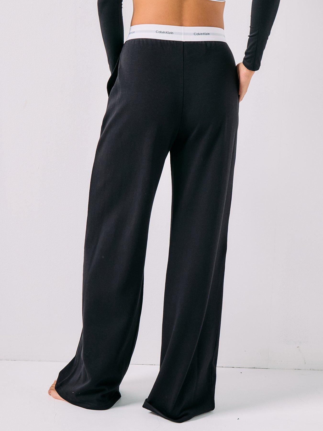 Image 2 of 5 of Calvin Klein Logo Jersey Pant - Black