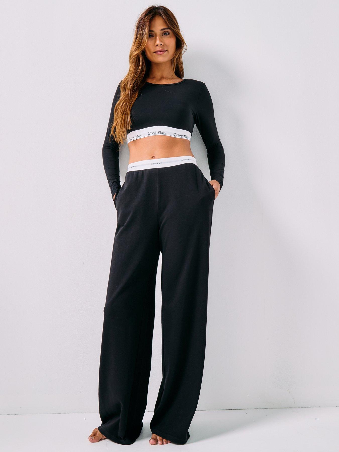 Image 3 of 5 of Calvin Klein Logo Jersey Pant - Black