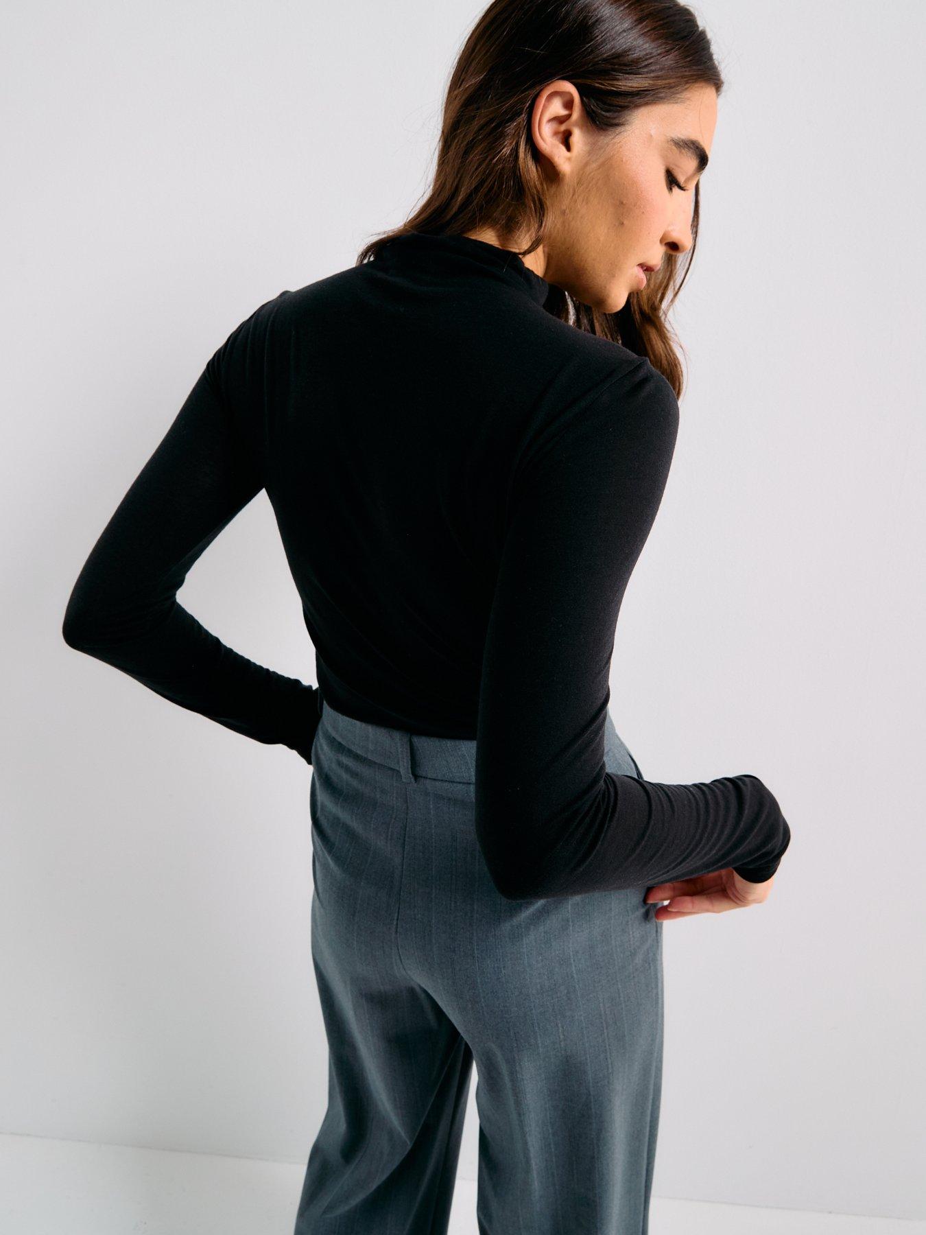  image of calvin-klein-wool-high-neck-top-black