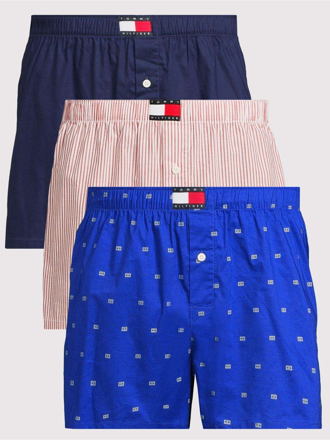 image of tommy-hilfiger-3-pack-heritage-woven-boxers-multi