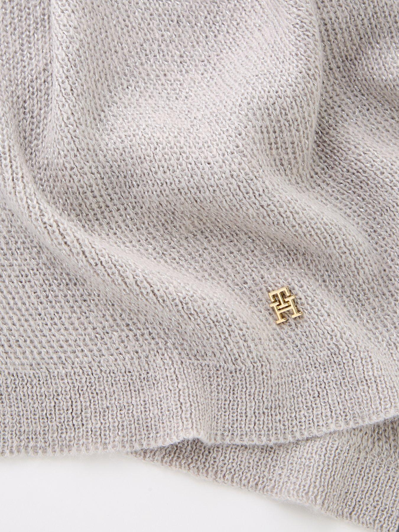  image of tommy-hilfiger-pom-pom-beanie-amp-scarf-set-grey