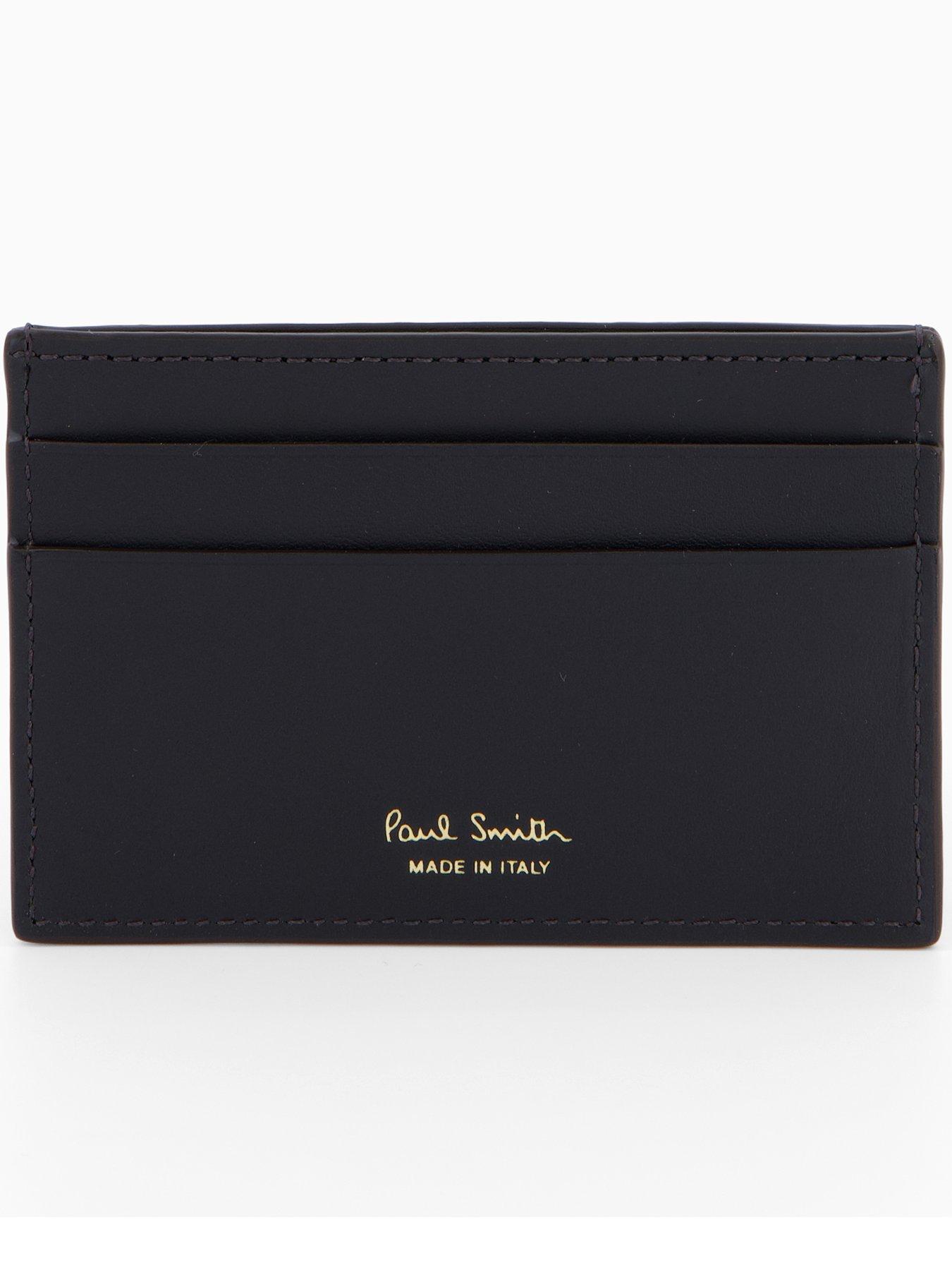 undefined Coated Canvas Stripe Card Holder - Black