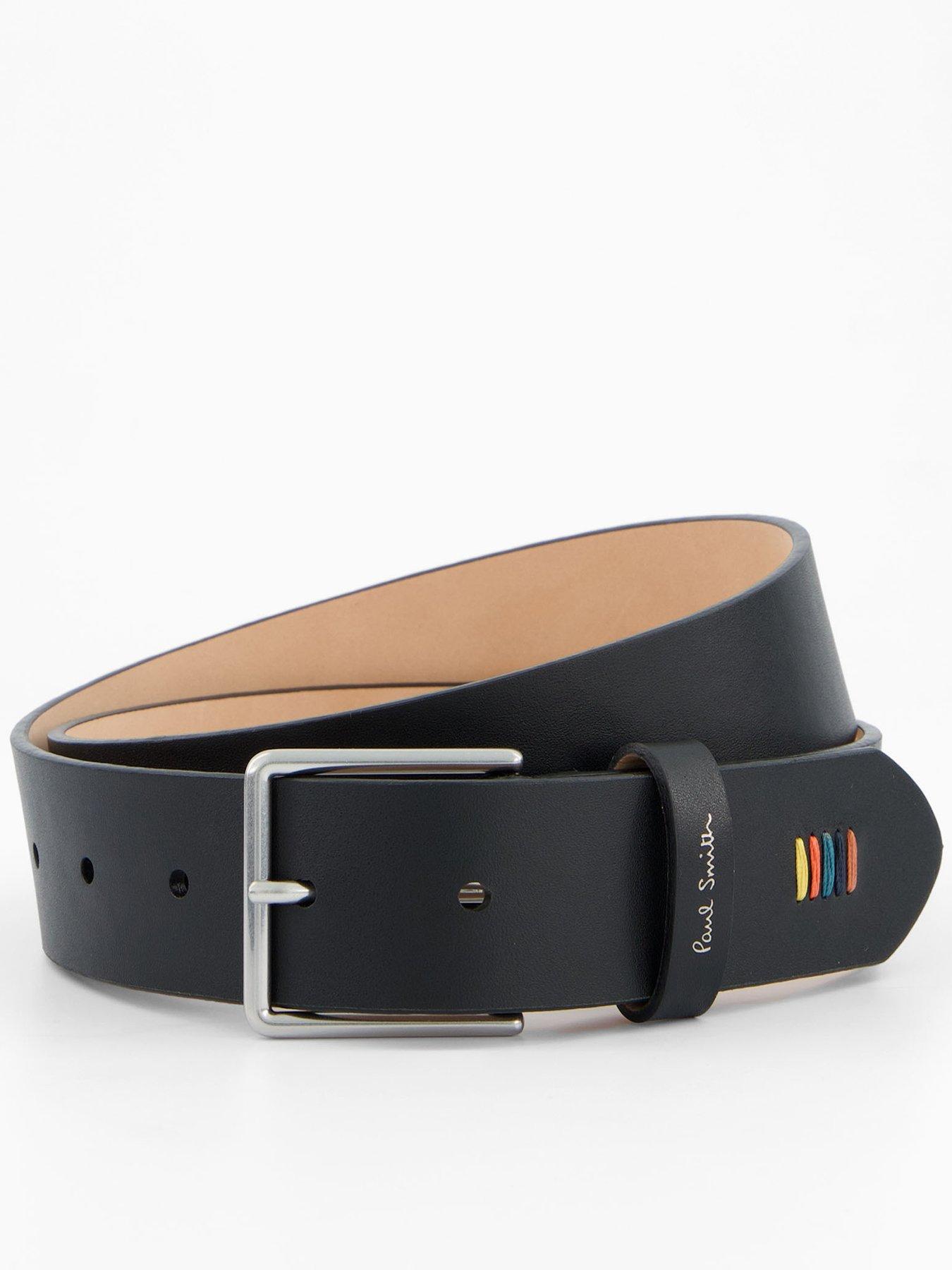 undefined Stitch Leather Belt - Black