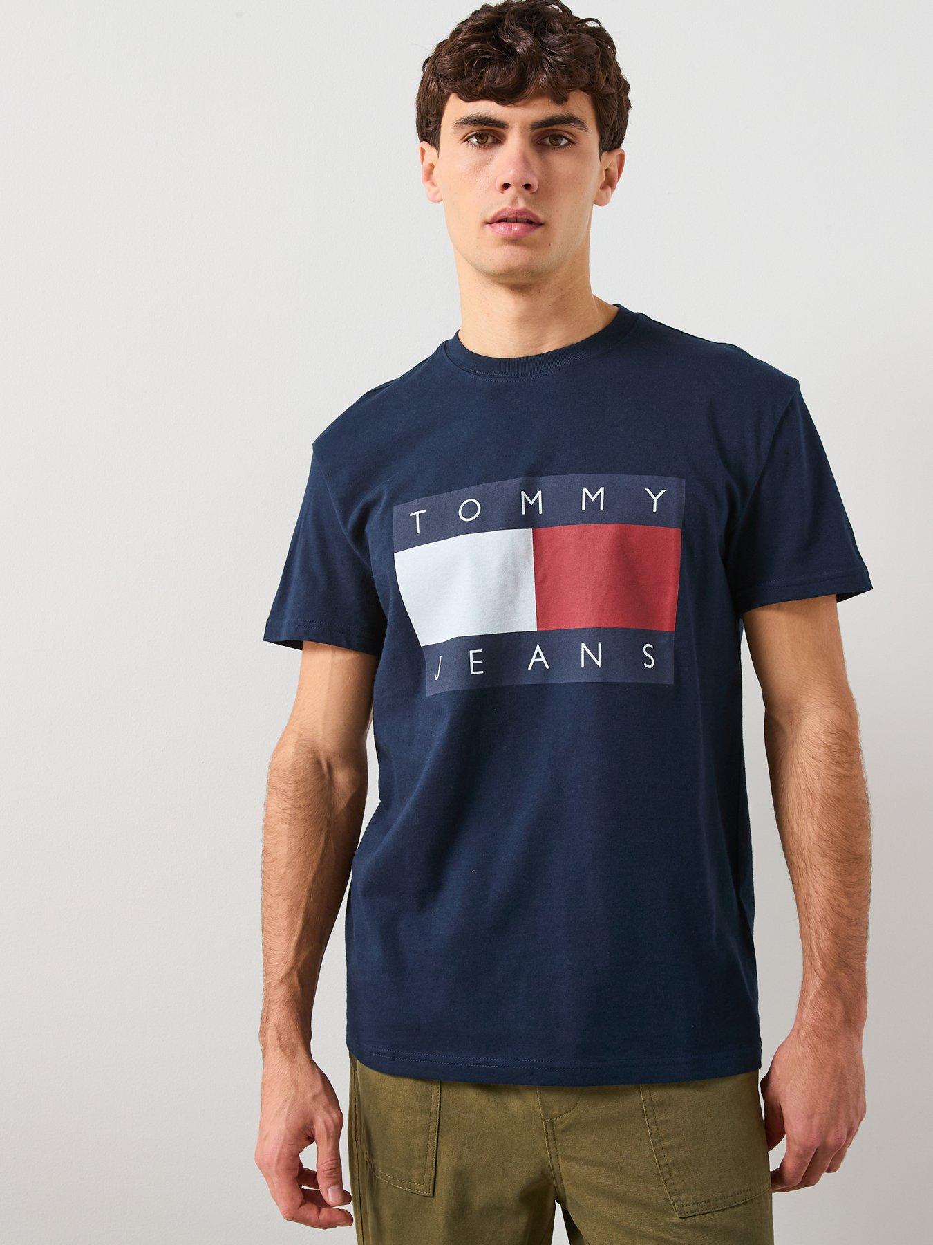 Tommy Jeans Large Flag T-Shirt - Blue