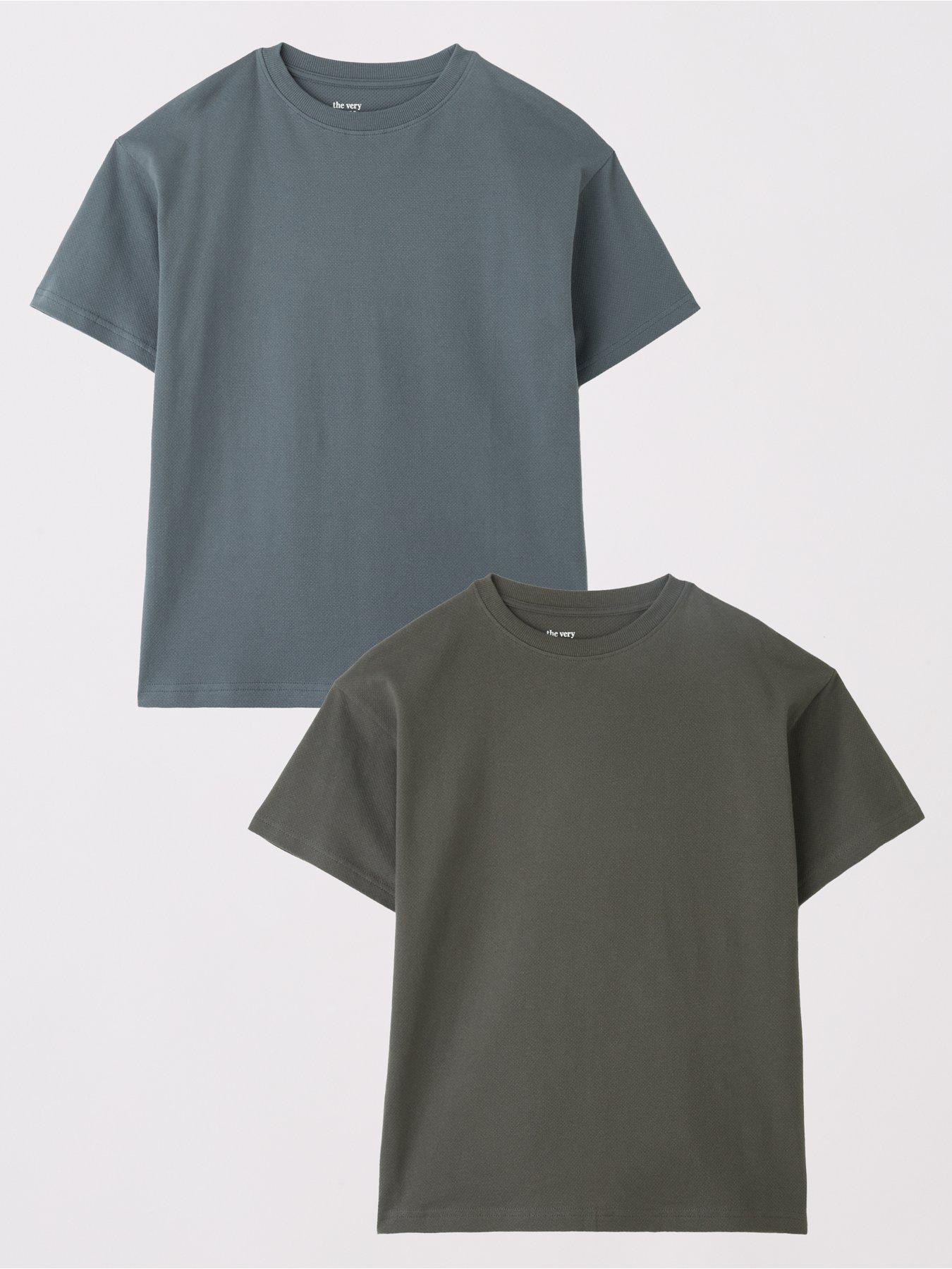 The Very Collection Boys 2 Pack Textured Short Sleeve T-Shirts - Multi