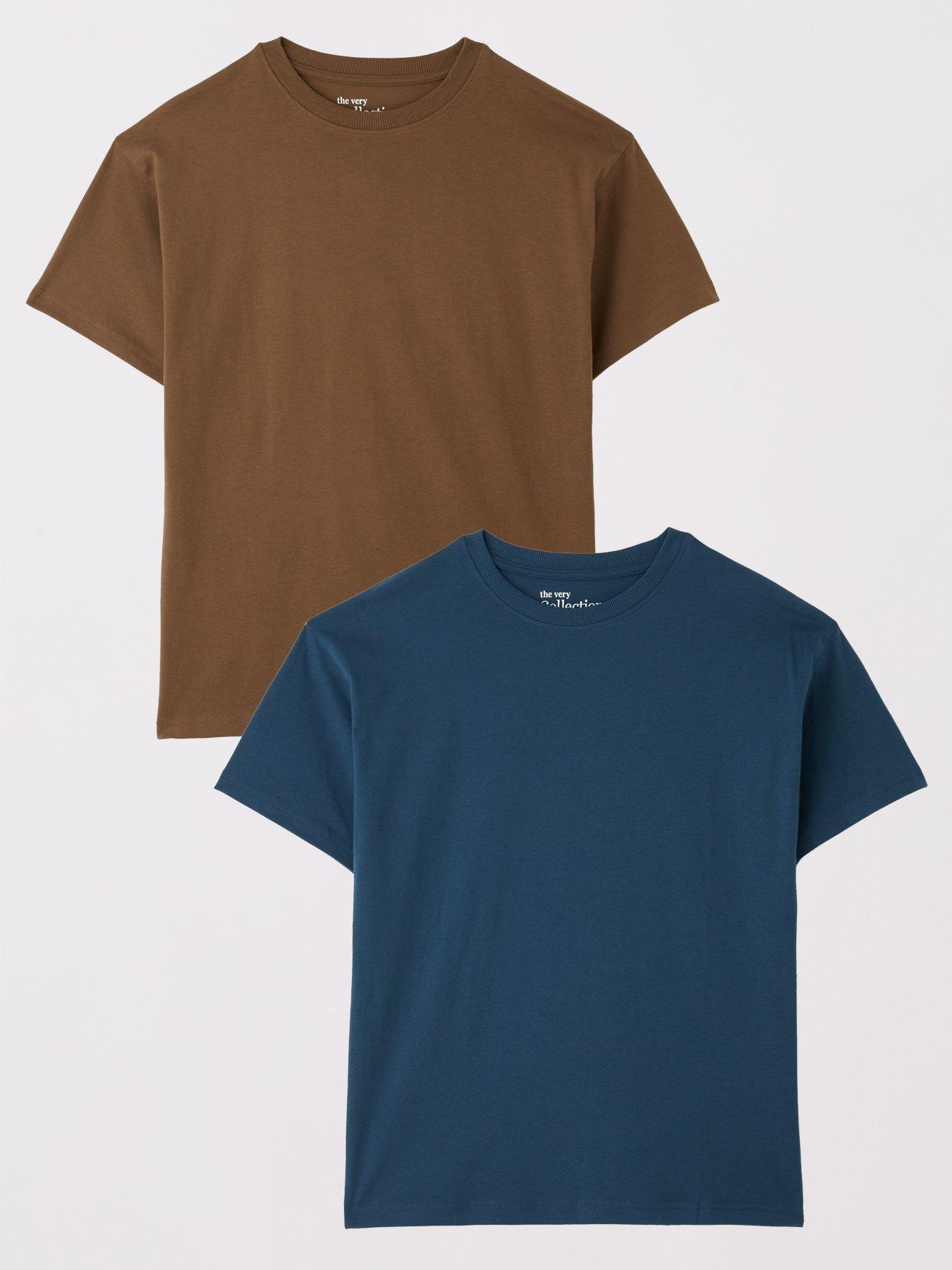  image of the-very-collection-boys-2-pack-tab-detail-short-sleeve-t-shirts-multi