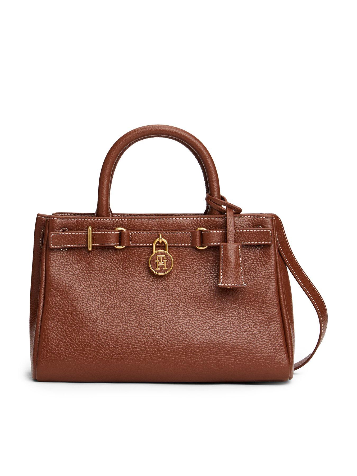 Image 1 of 5 of Tommy Hilfiger American Icon Leather Tote Bag - Brown