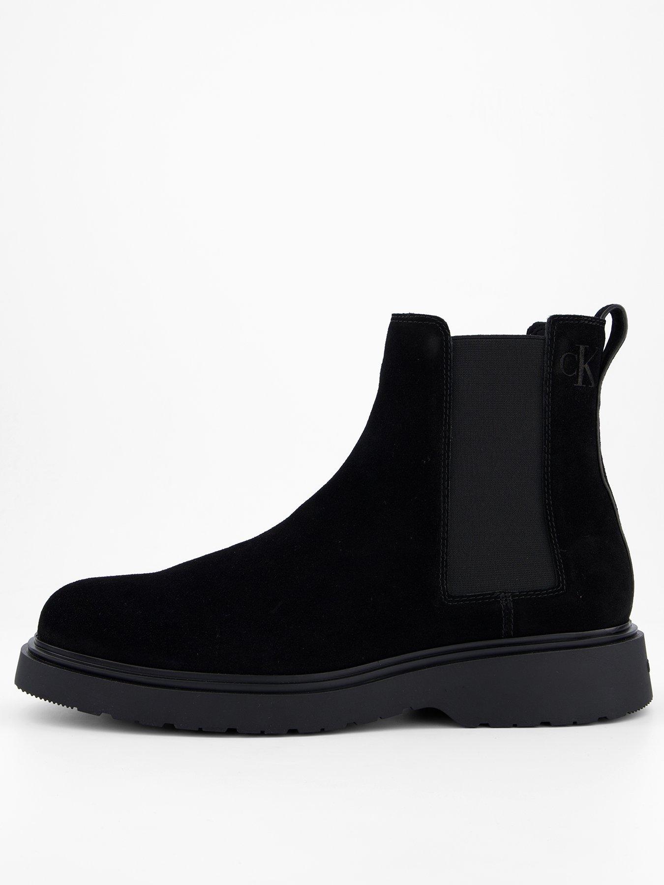 Image 1 of 7 of Calvin Klein Combat Essential Suede Chelsea Boots - Black