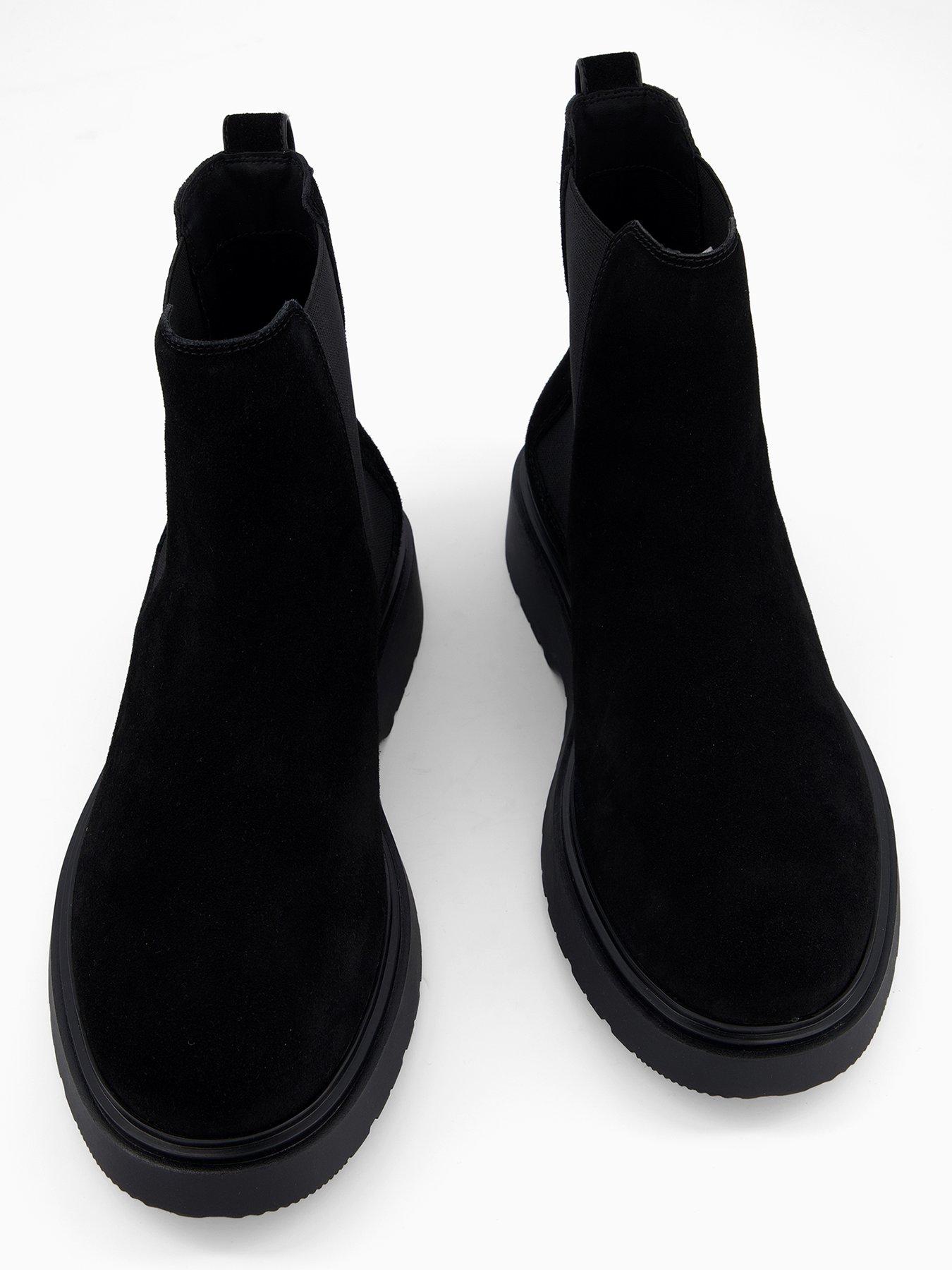 Image 3 of 7 of Calvin Klein Combat Essential Suede Chelsea Boots - Black