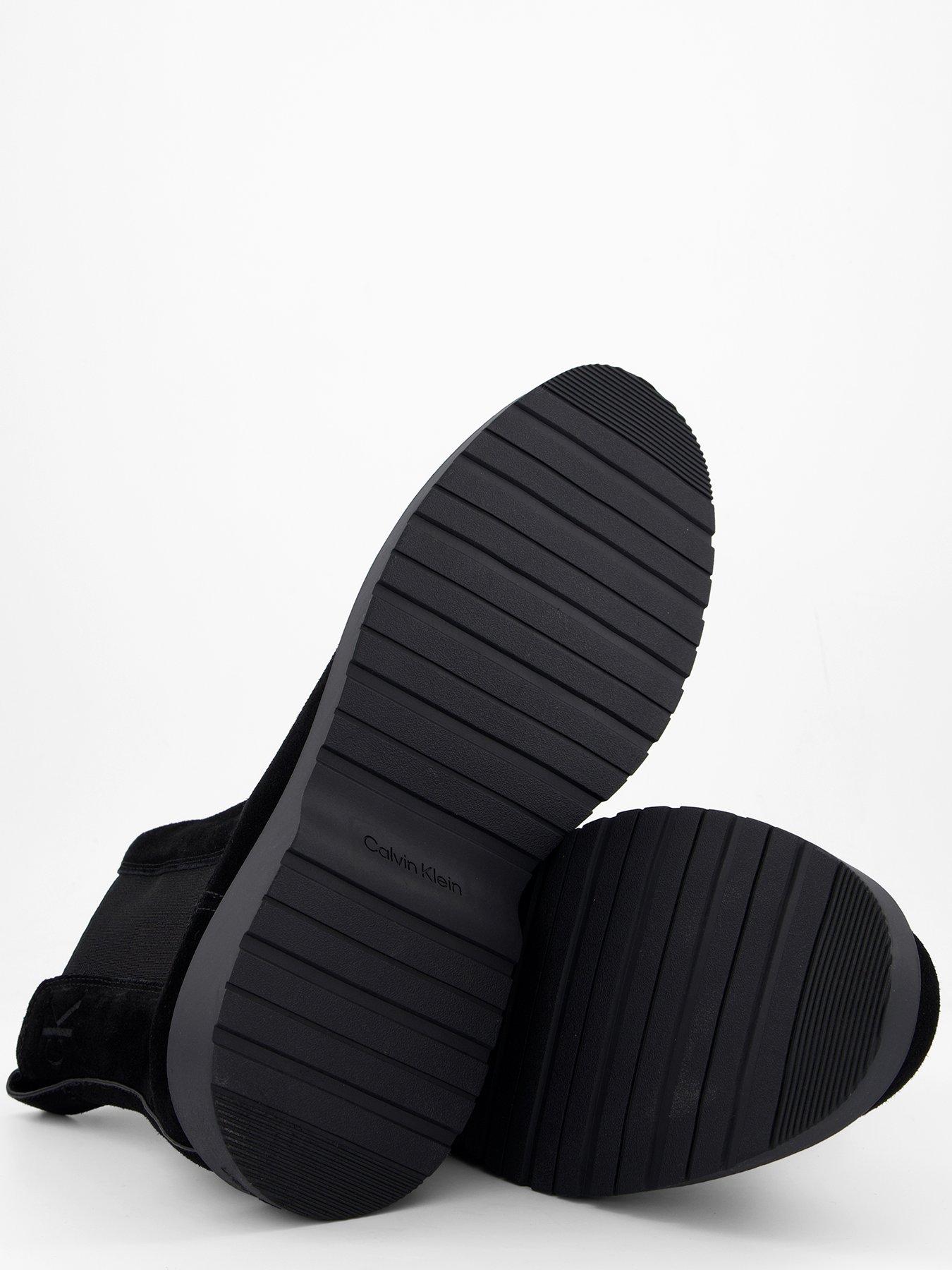 Image 4 of 7 of Calvin Klein Combat Essential Suede Chelsea Boots - Black