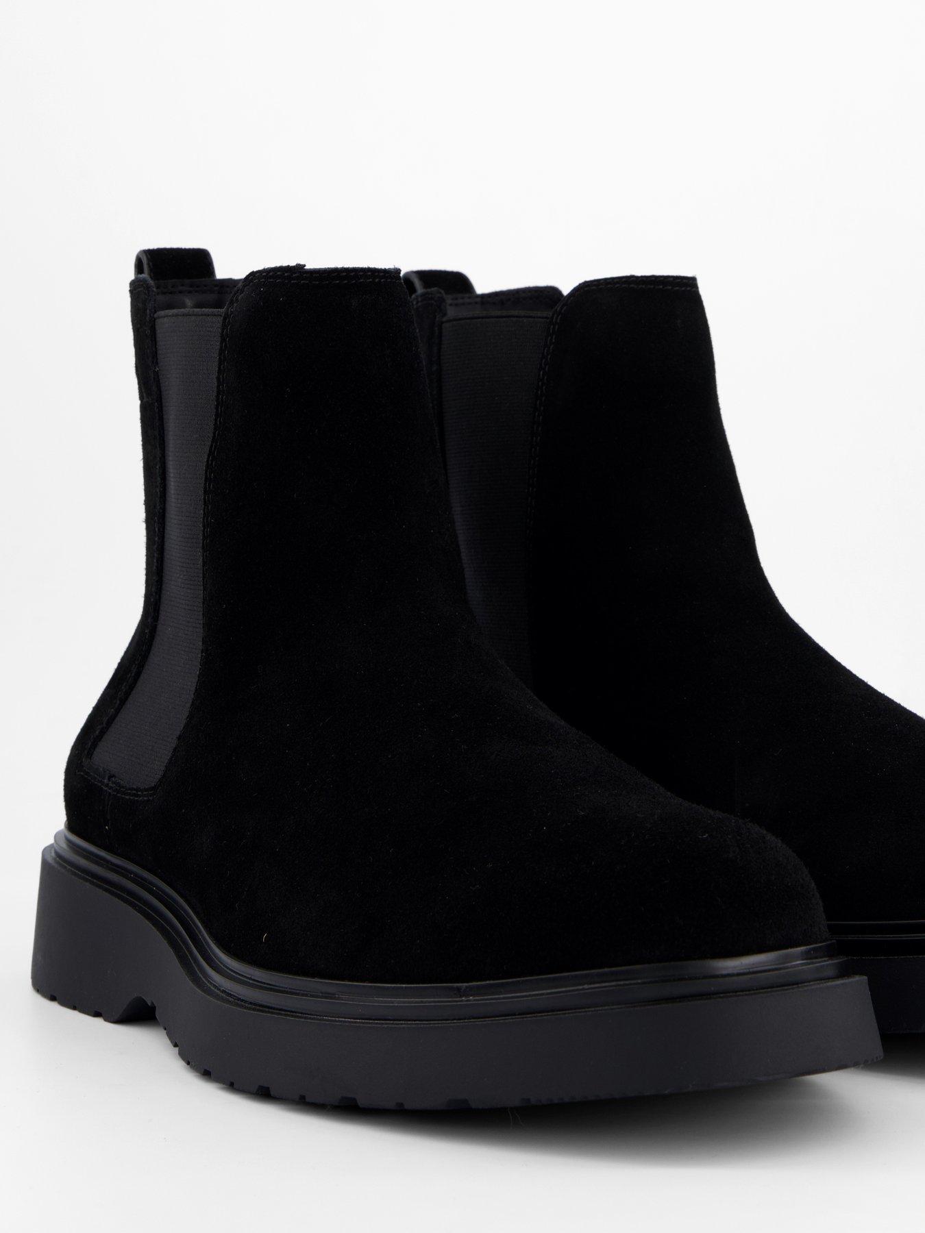 Image 6 of 7 of Calvin Klein Combat Essential Suede Chelsea Boots - Black