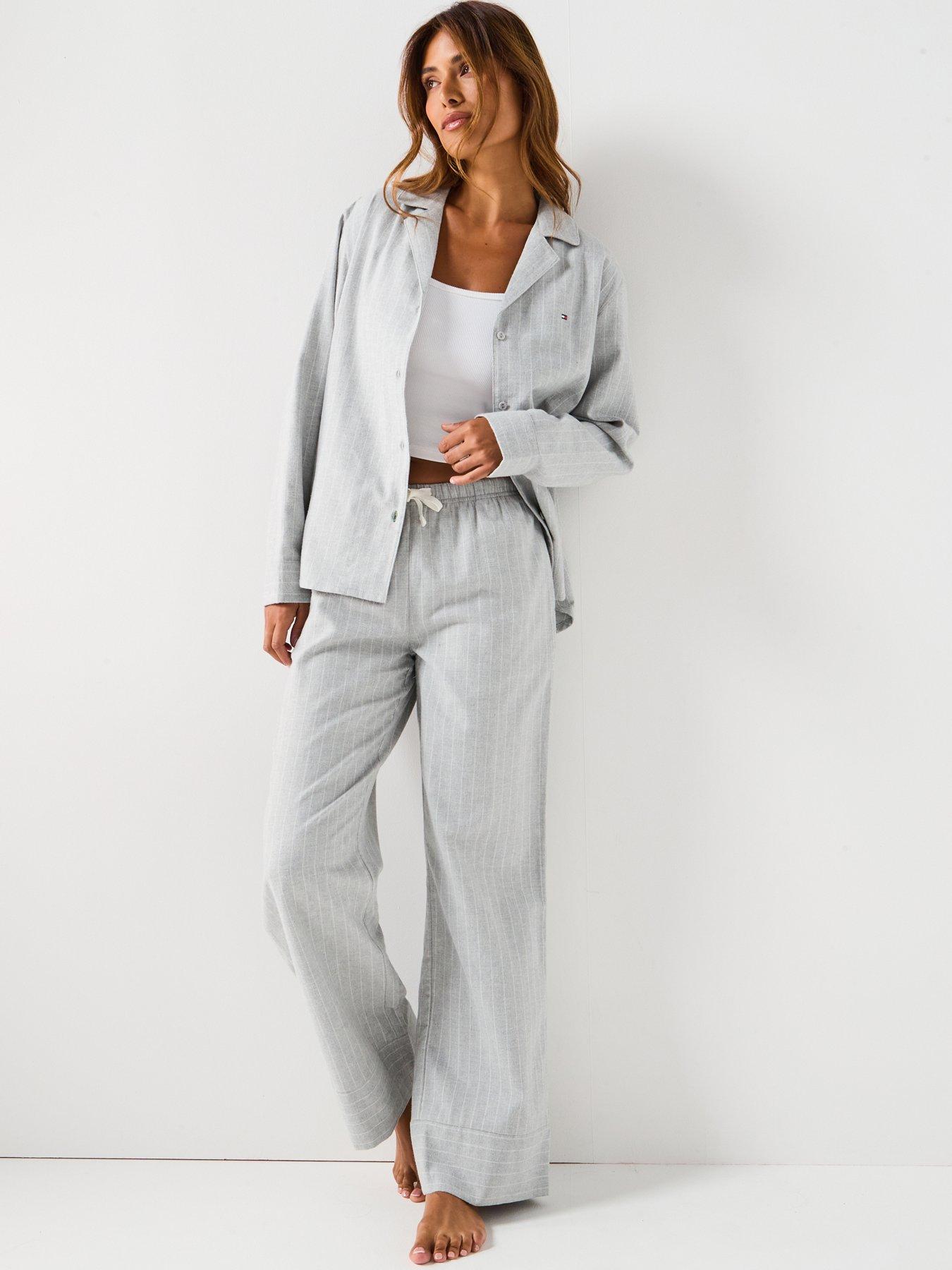 Tommy Hilfiger Flannel Shirt Pyjama Set - Grey