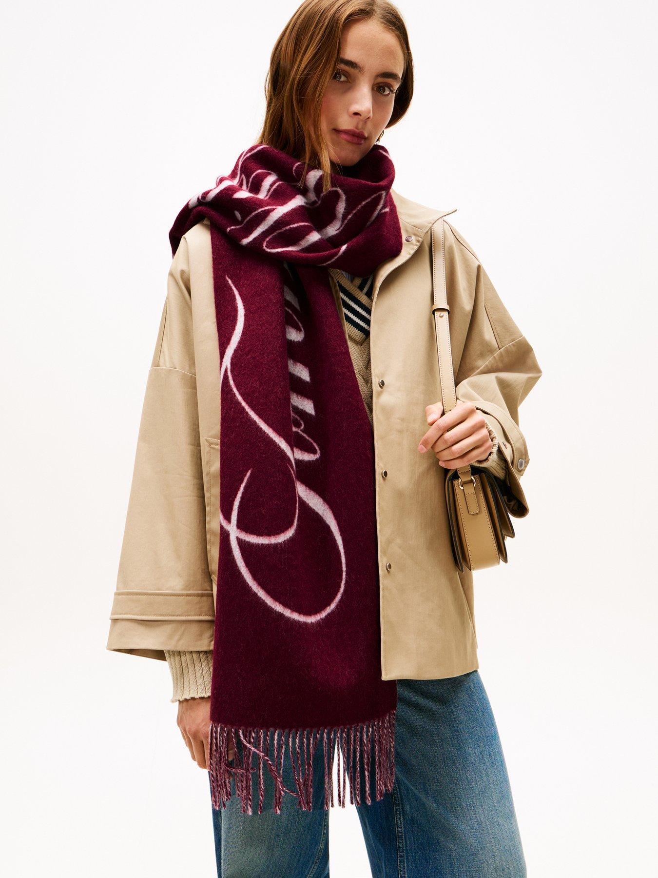 Image 4 of 4 of Tommy Hilfiger Script Logo Scarf - Pink