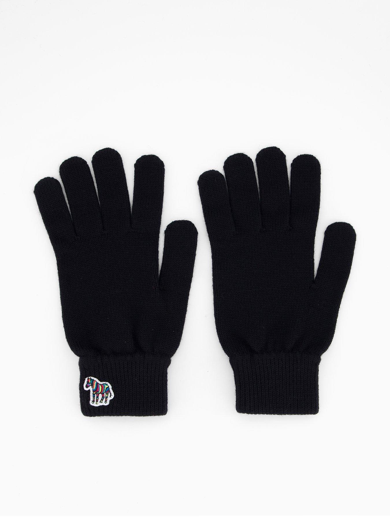 PS PAUL SMITH Zebra Knitted Gloves - Black