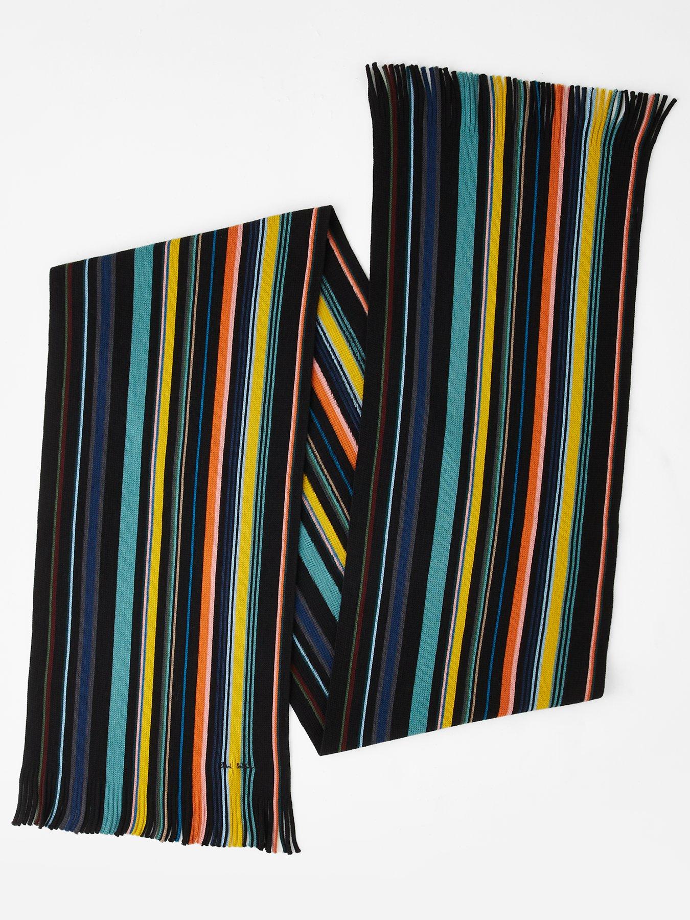  image of ps-paul-smith-ivan-stripe-scarf-black