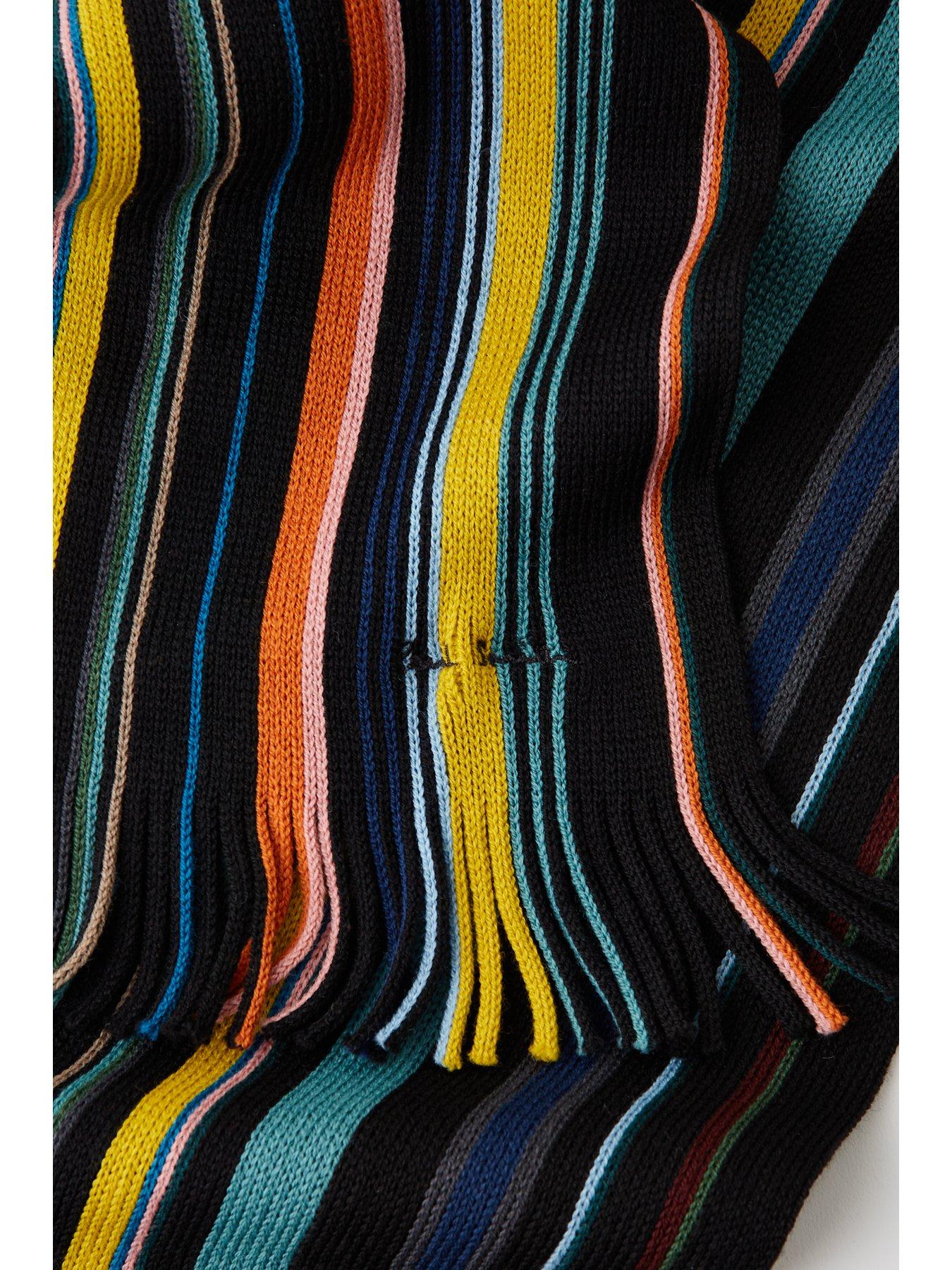  image of ps-paul-smith-ivan-stripe-scarf-black