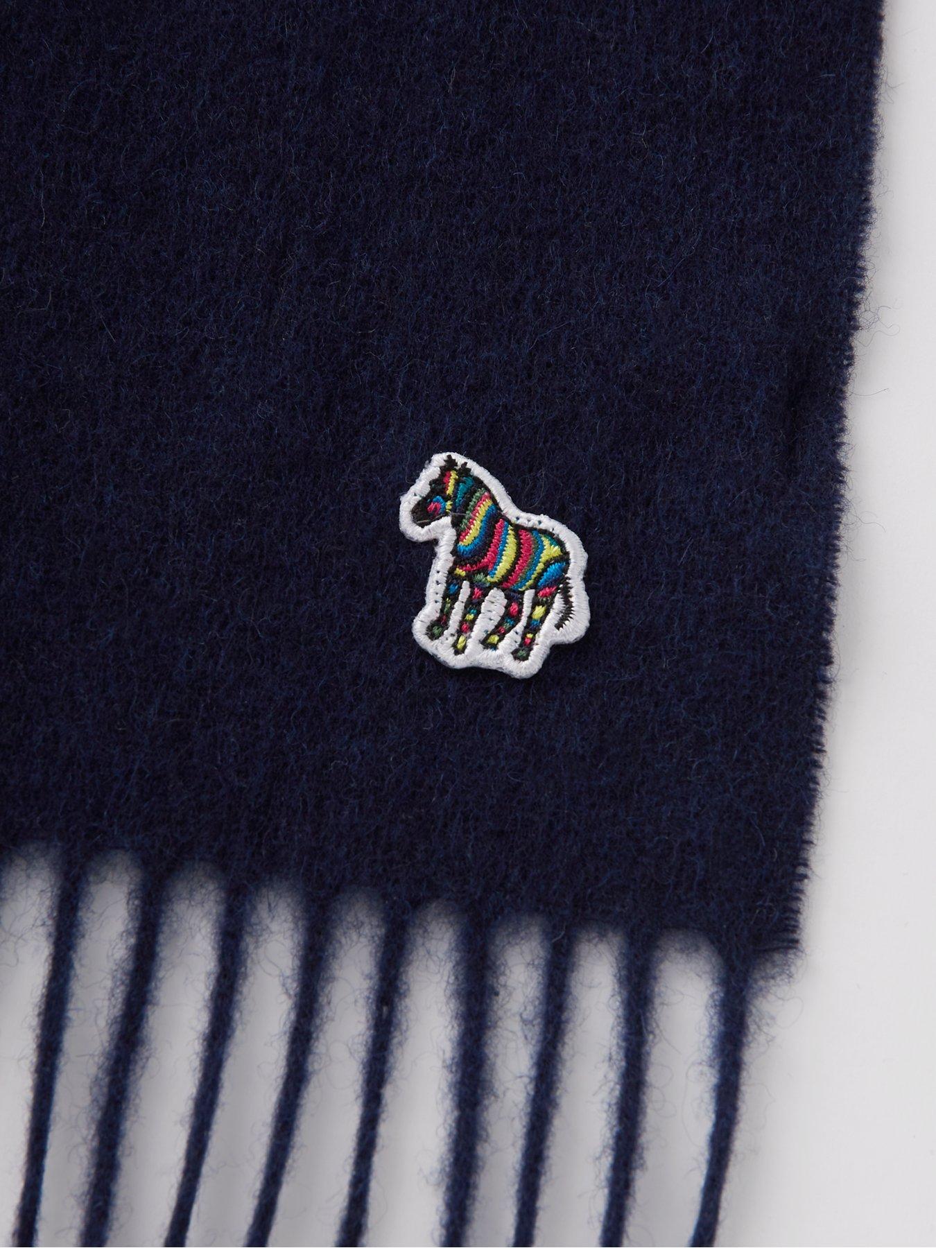  image of ps-paul-smith-mens-zebra-logo-scarf-navy