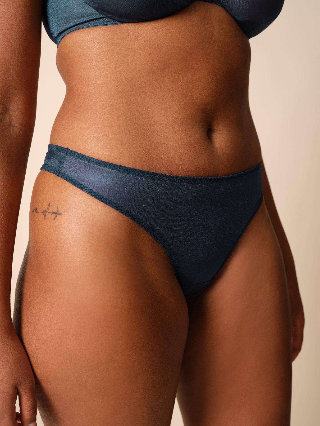 Gossard Glossies Thong - Shadow Blue