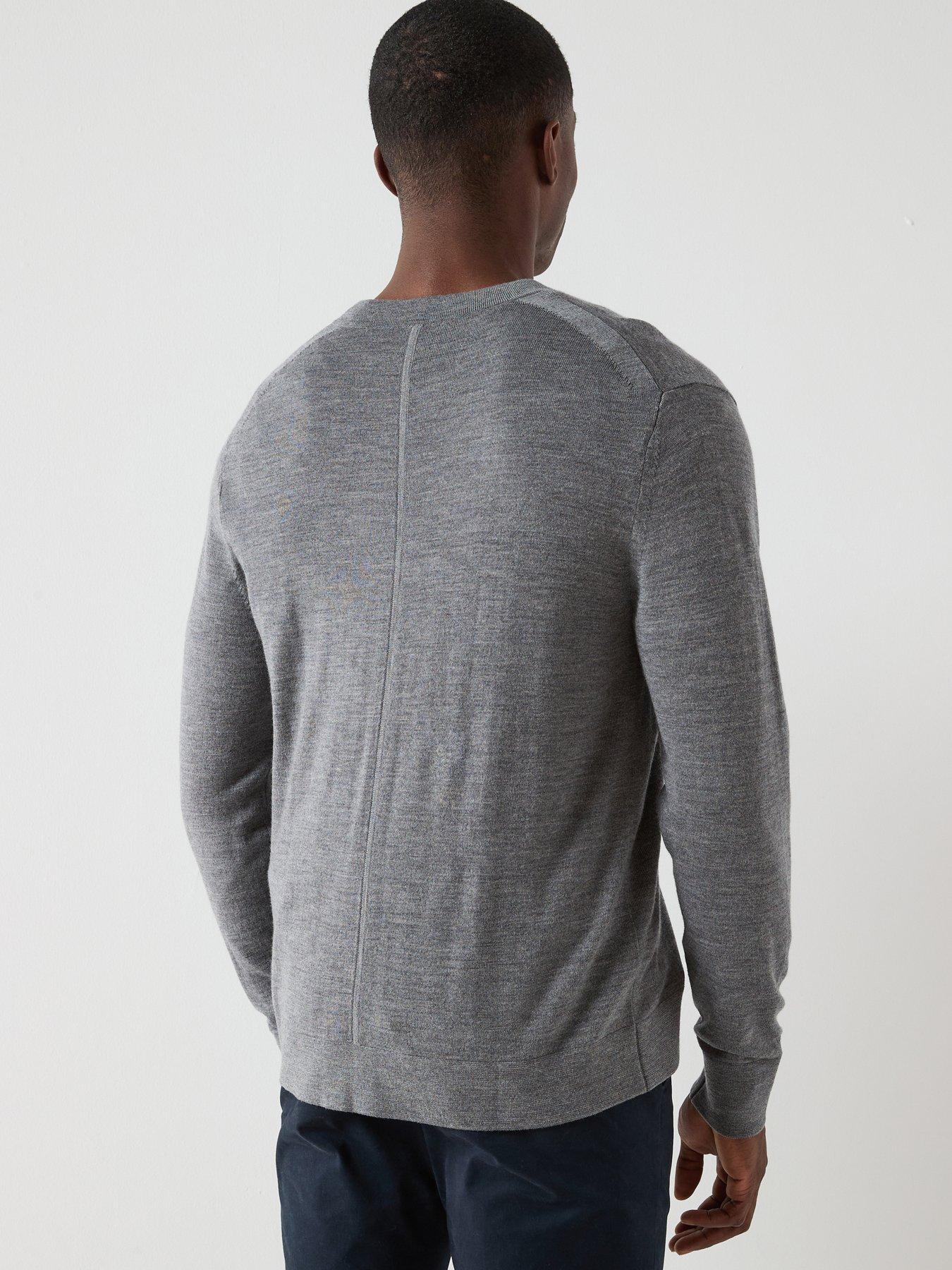  image of calvin-klein-merino-knitted-cardigan-grey