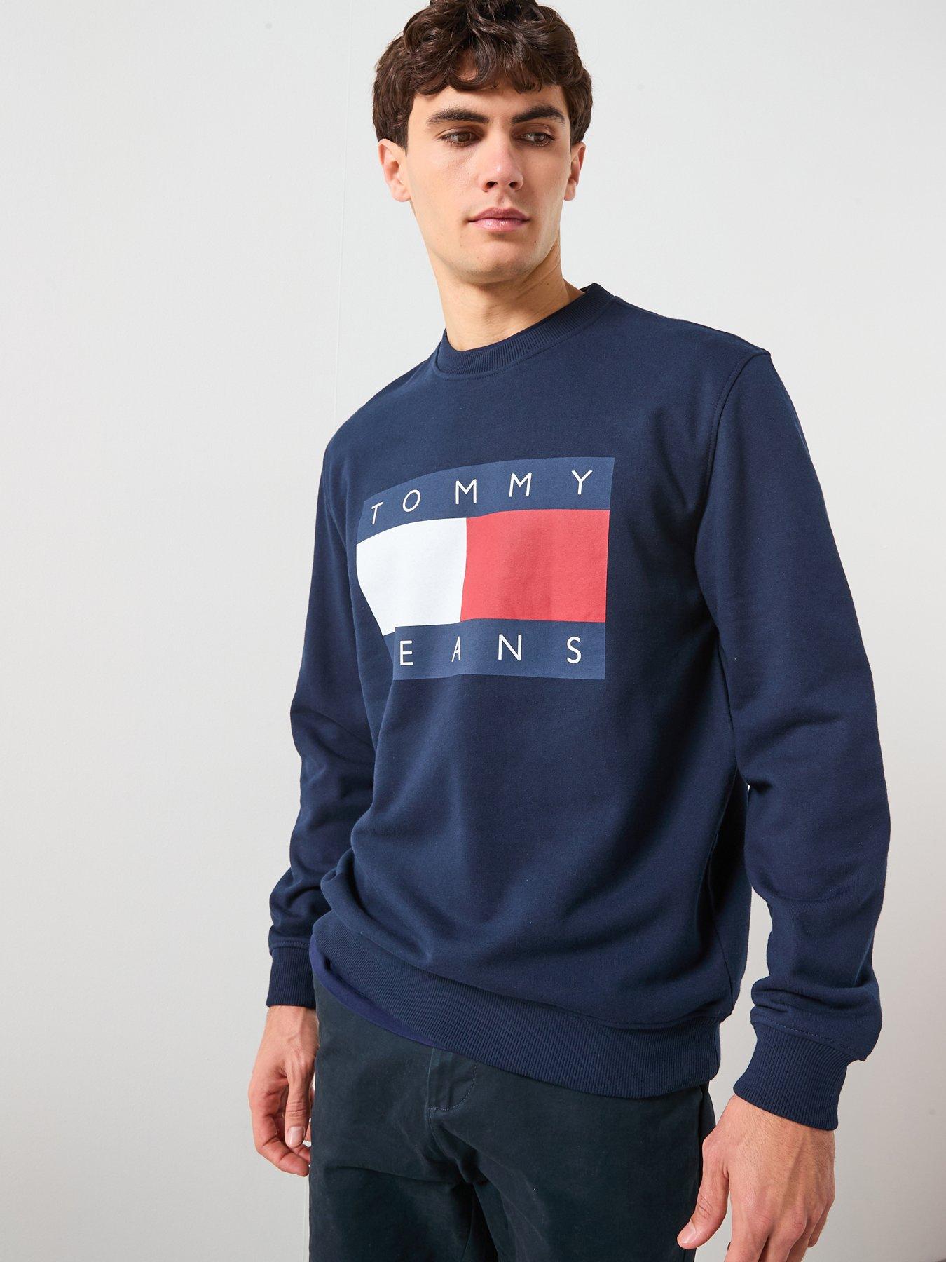 Tommy Jeans Large Flag Crew Sweatshirt - Blue