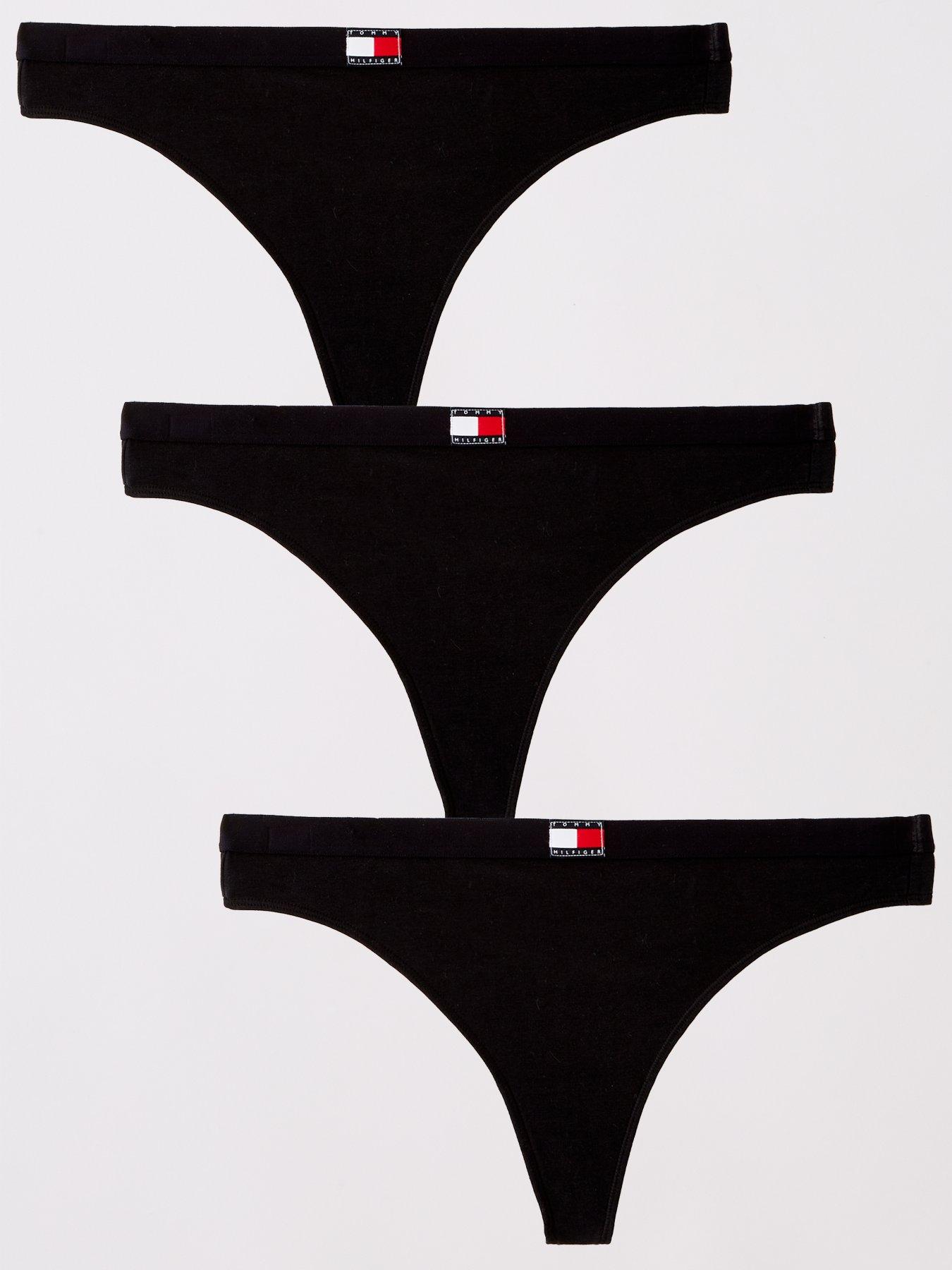 Tommy Hilfiger 3 Pack Thongs - Black