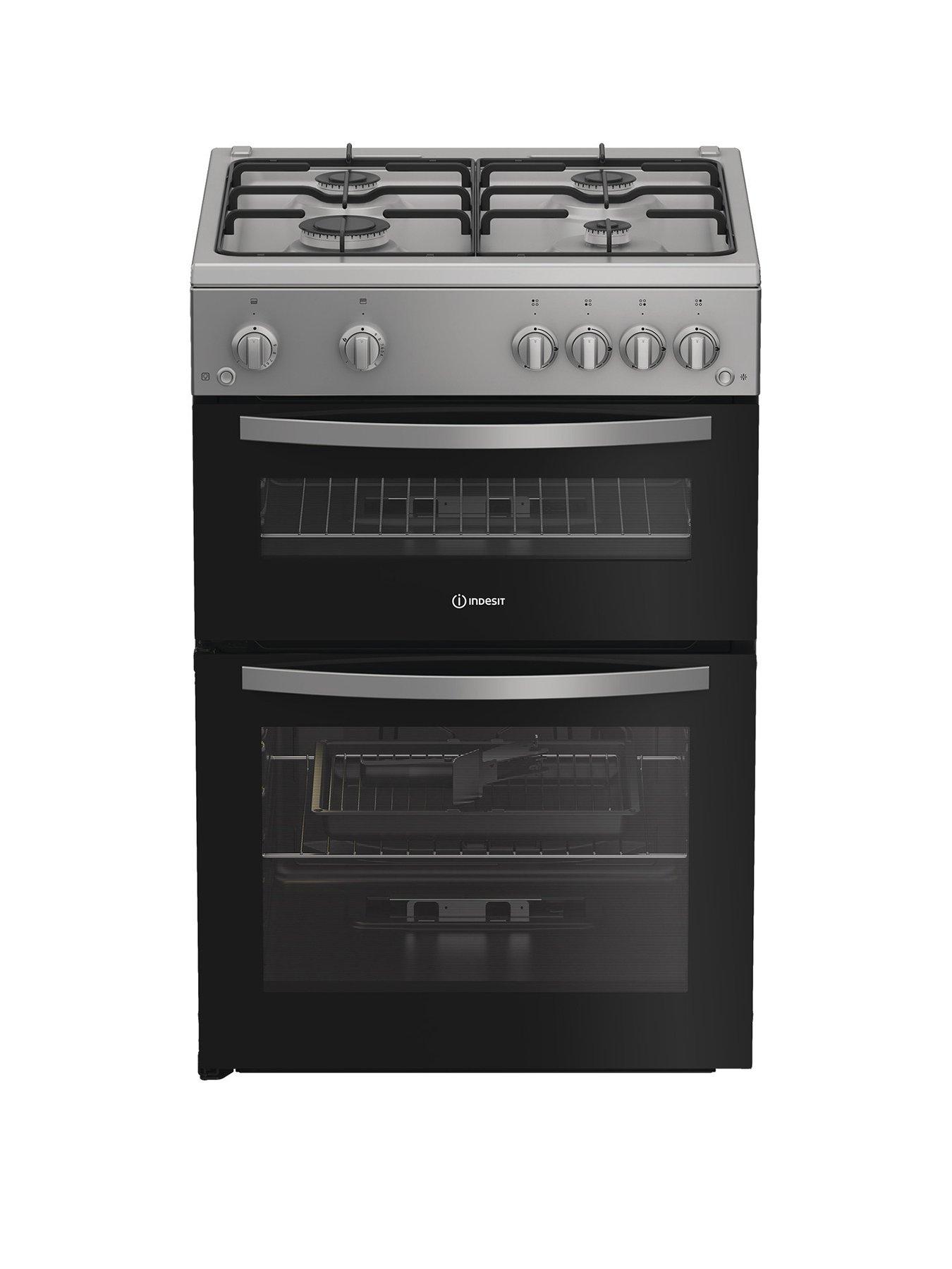 Indesit IDG6GS - Gas Double Cooker - Silver