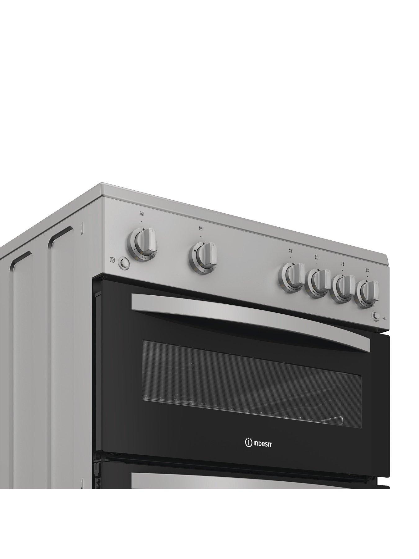Image 3 of 6 of Indesit IDG6GS - Gas Double Cooker - Silver