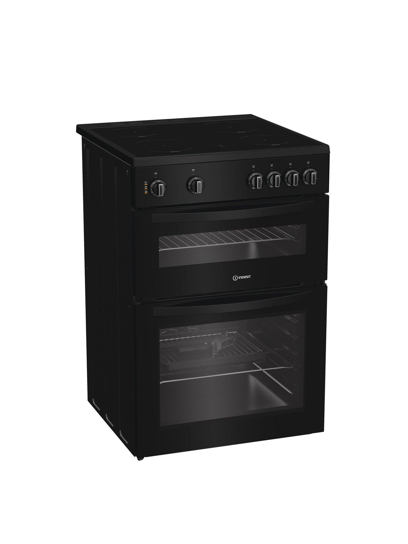  image of indesit-ide6vmb-electric-double-cooker-black