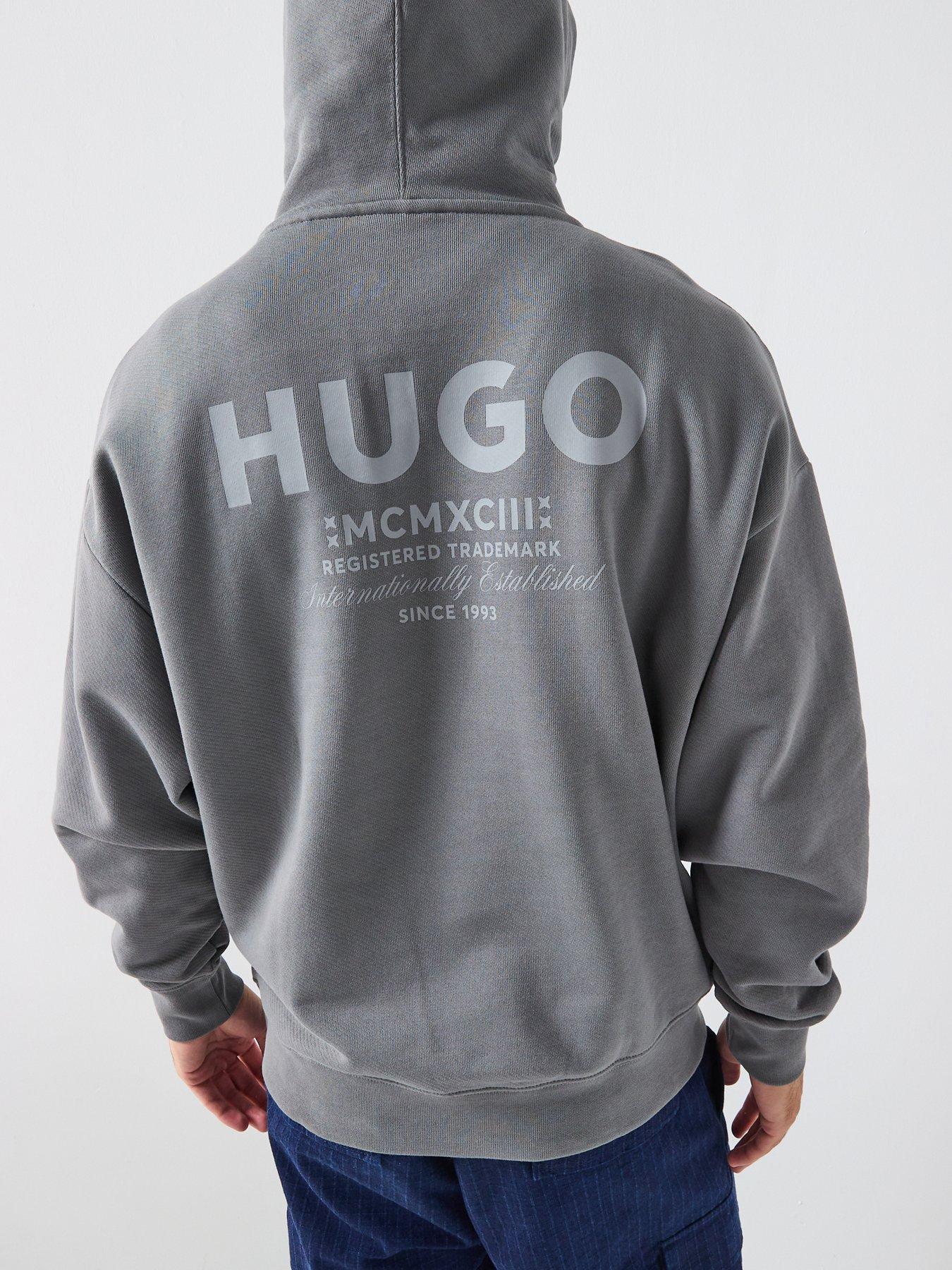 undefined Hugo Nazardo Loose Fit Overhead Hoodie - Grey