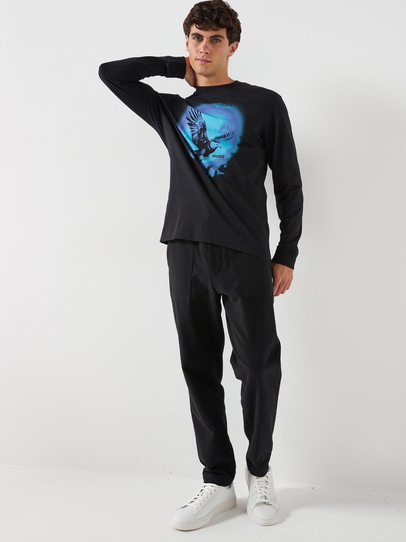 Image 3 of 6 of HUGO Nagtox Long Sleeve T-Shirt - Black