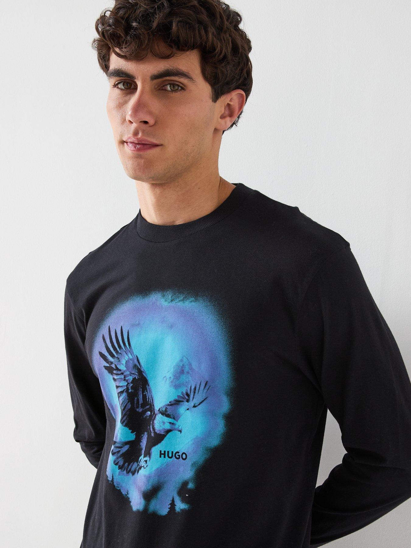 Image 4 of 6 of HUGO Nagtox Long Sleeve T-Shirt - Black