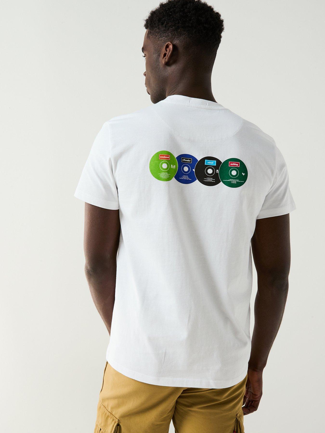 Image 1 of 6 of Weekend Offender Exclusive Cd Back Graphic T-Shirt - White