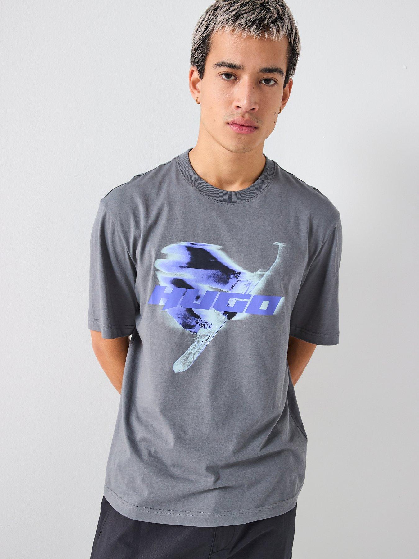 Image 1 of 5 of HUGO Narolix Regular Fit T-Shirt - Grey