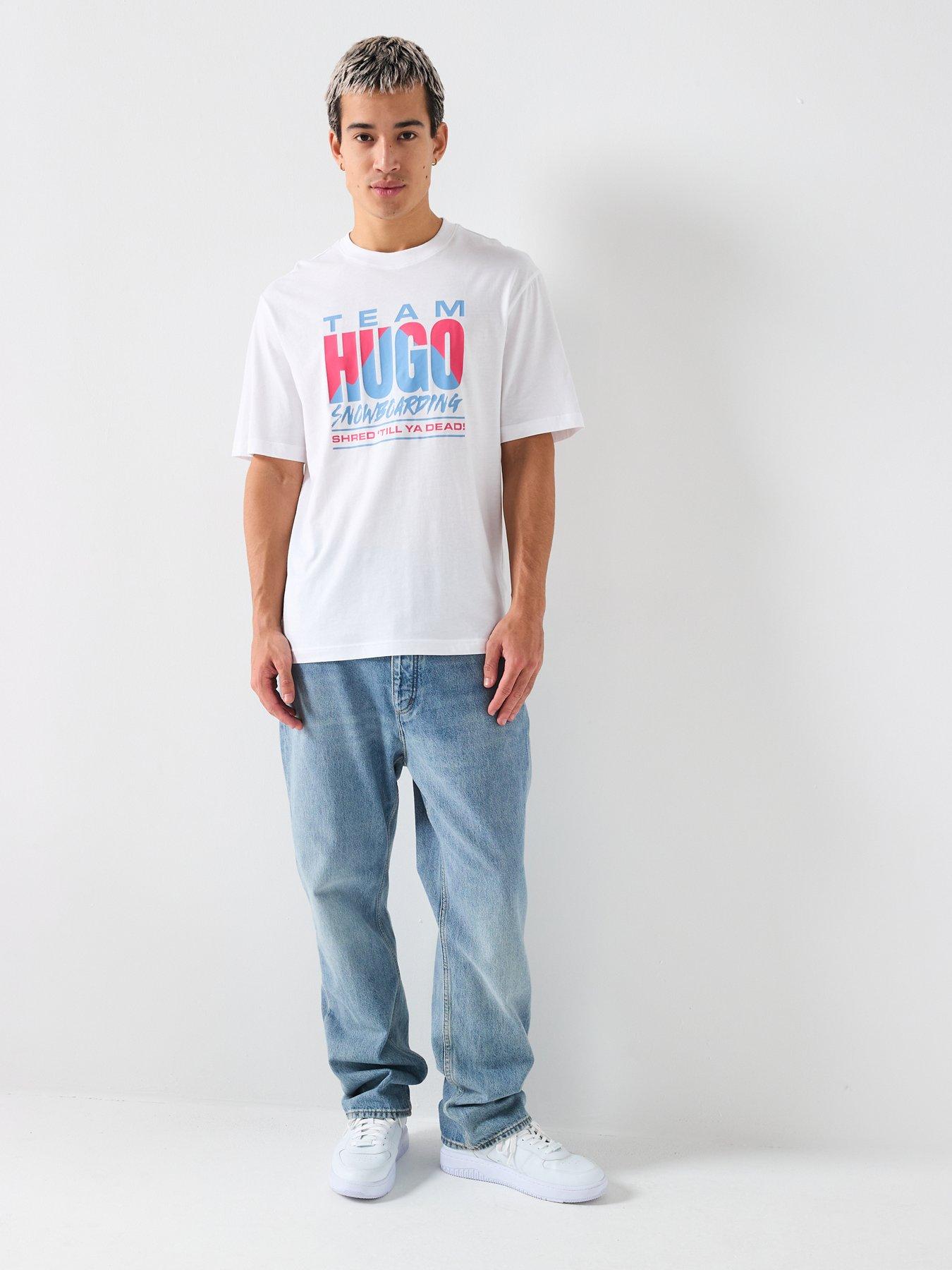 Image 3 of 4 of HUGO Narolix Regular Fit T-shirt - White