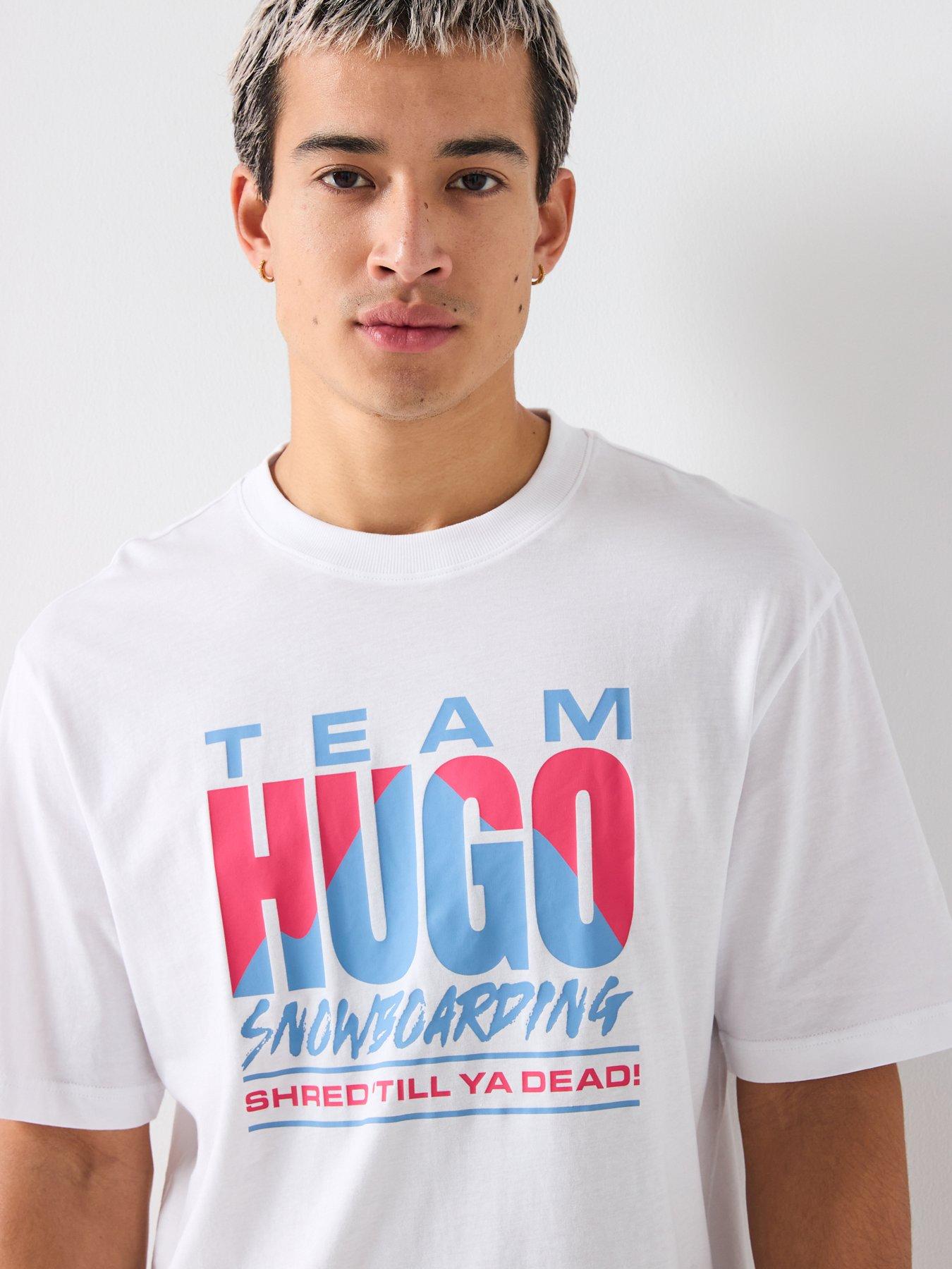 Image 4 of 4 of HUGO Narolix Regular Fit T-shirt - White