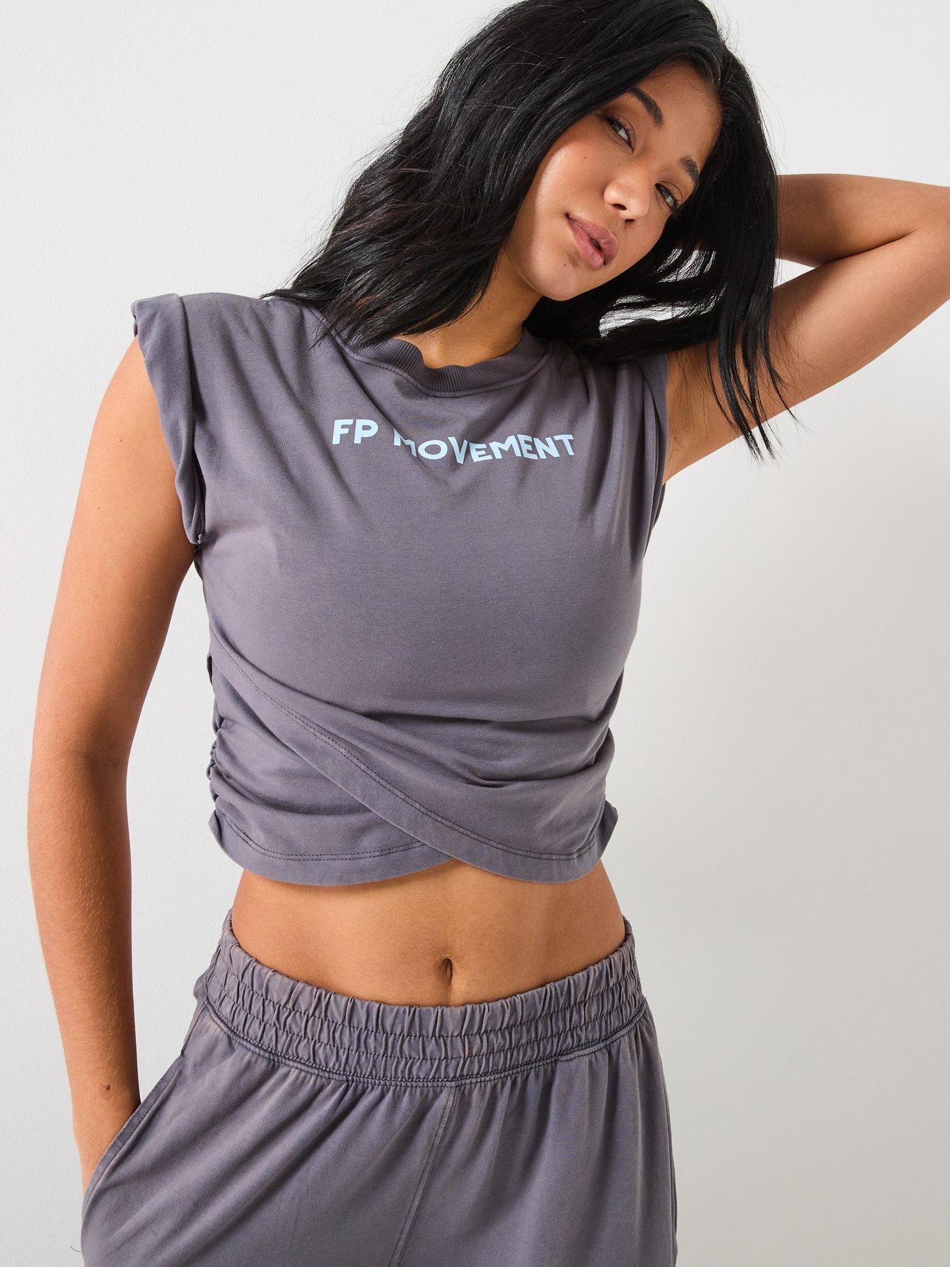 Image 4 of 6 of FP Movement Womens Training Logo Hot Shot Crossover Set - Grey