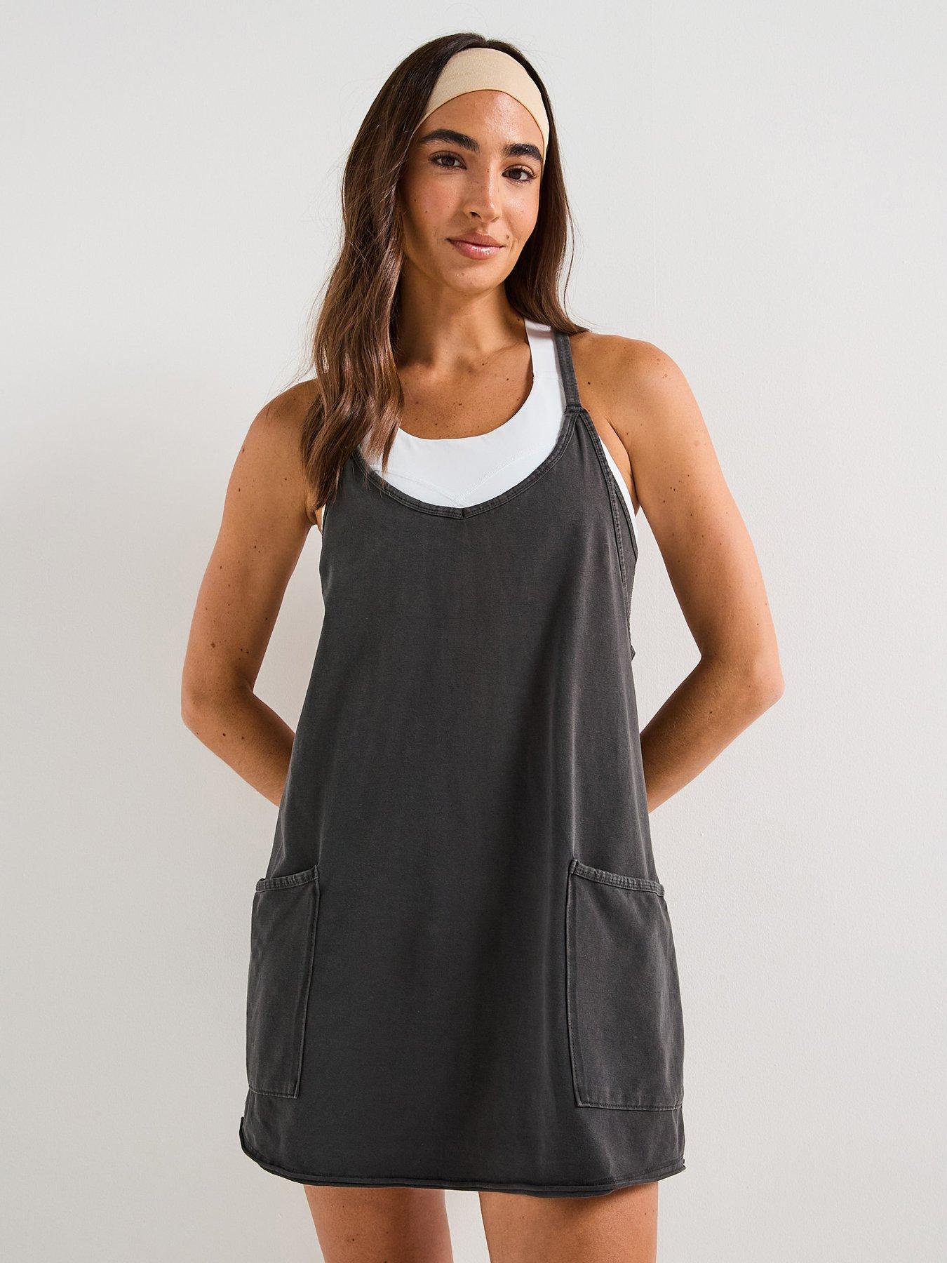 Image 1 of 6 of FP Movement Womens Training Hot Shot Mini Dress - Black