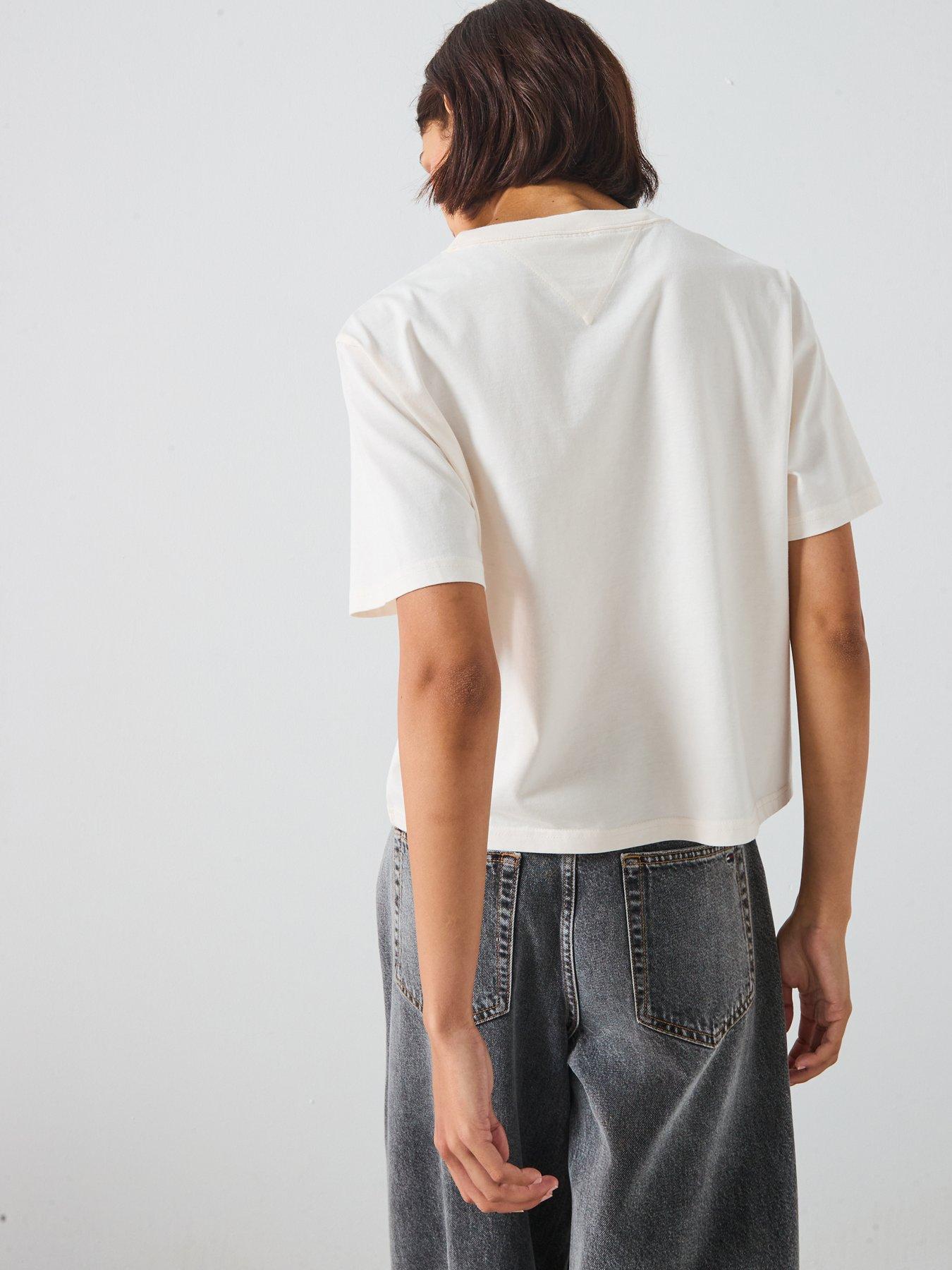 Image 2 of 6 of Tommy Jeans Logo T-Shirt - White