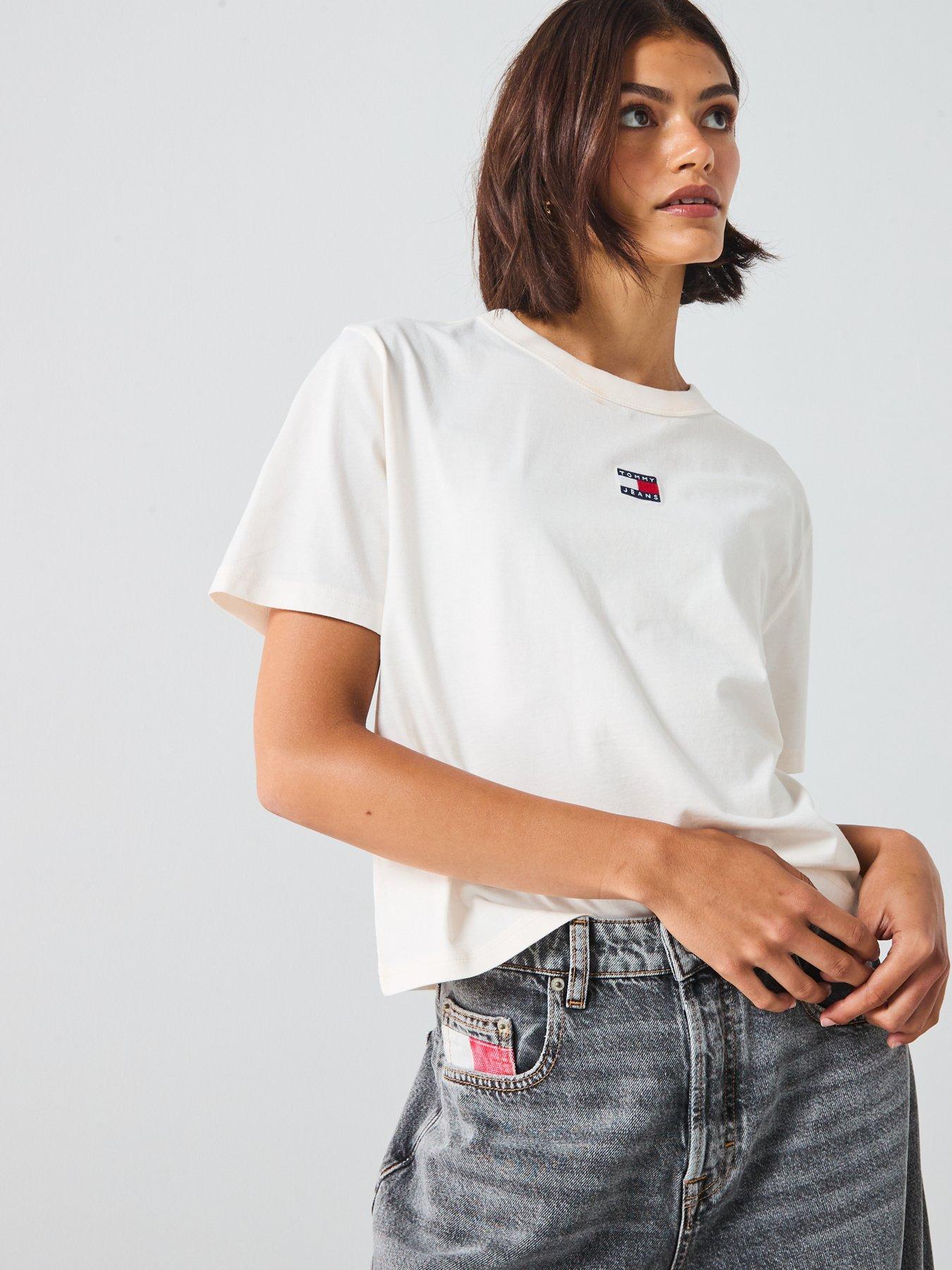 Image 4 of 6 of Tommy Jeans Logo T-Shirt - White