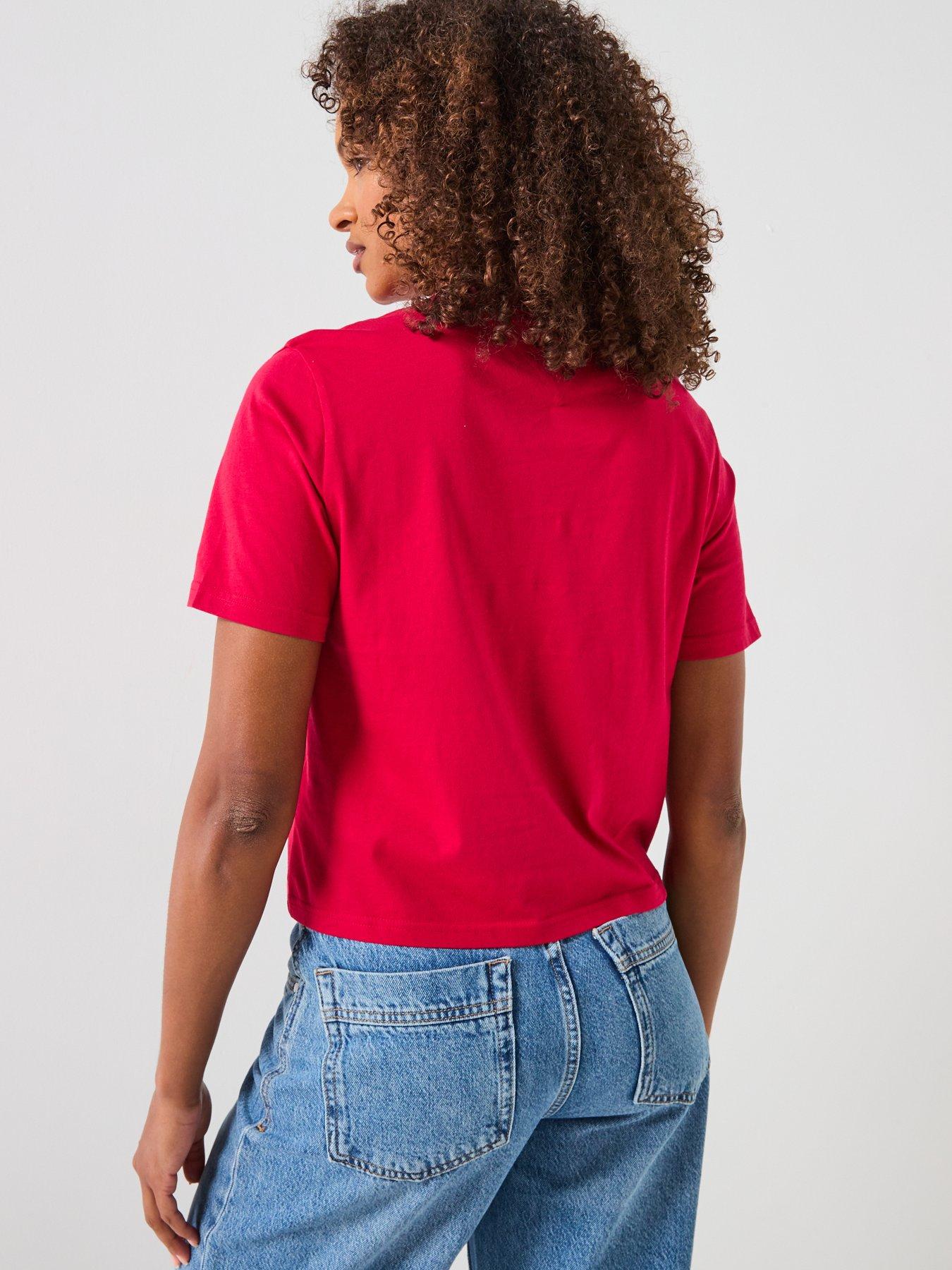 stillFront image of tommy-jeans-logo-t-shirt-red